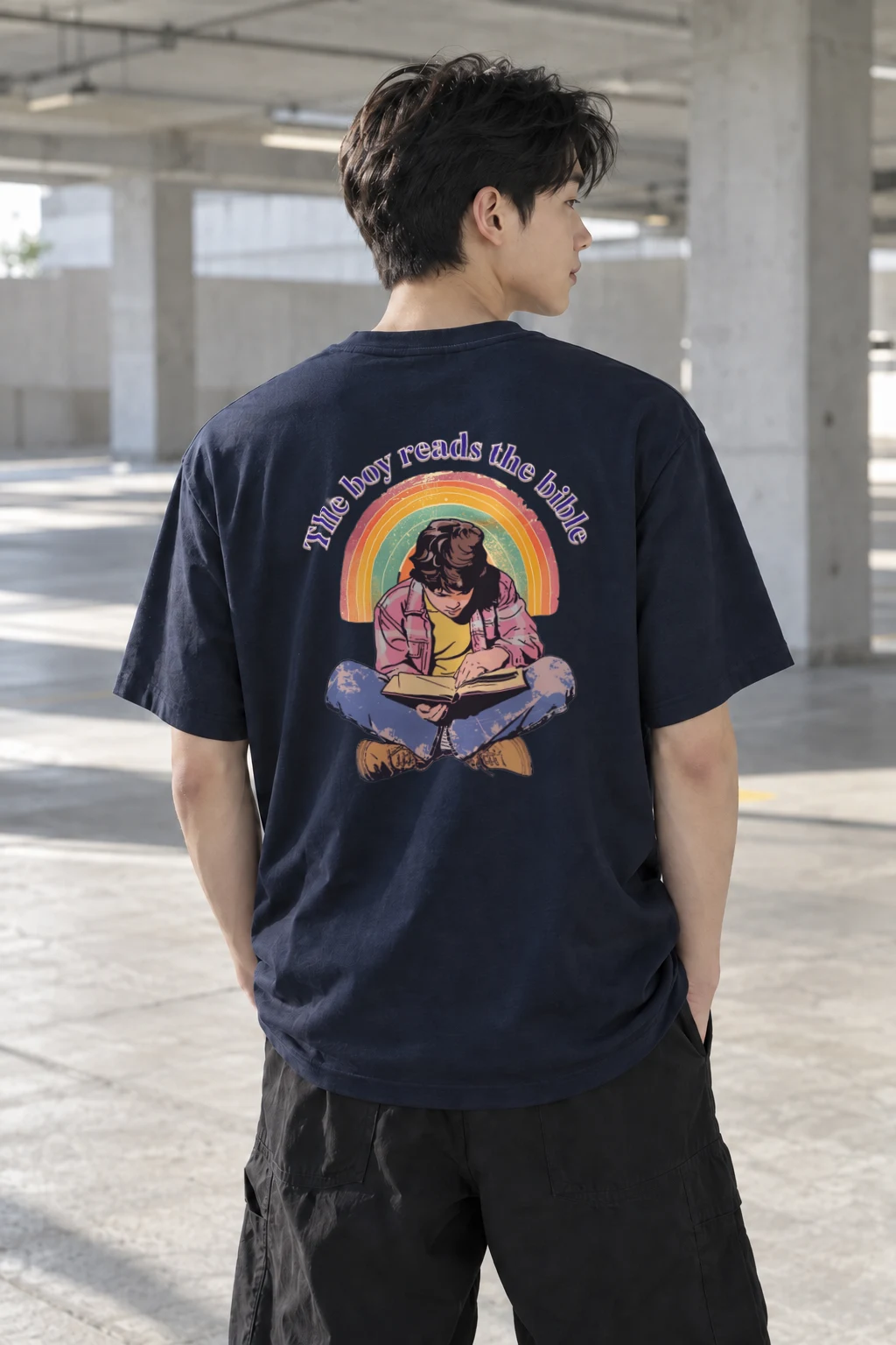 "The Boy Reads The Bible" Heavyweight Unisex Crewneck T-shirt | Gildan 5000