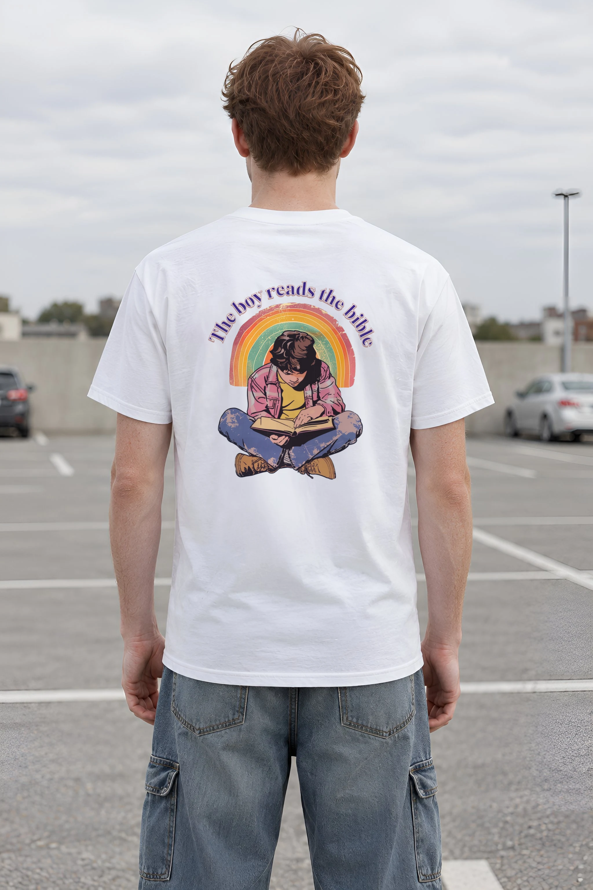 "The Boy Reads The Bible" Heavyweight Unisex Crewneck T-shirt