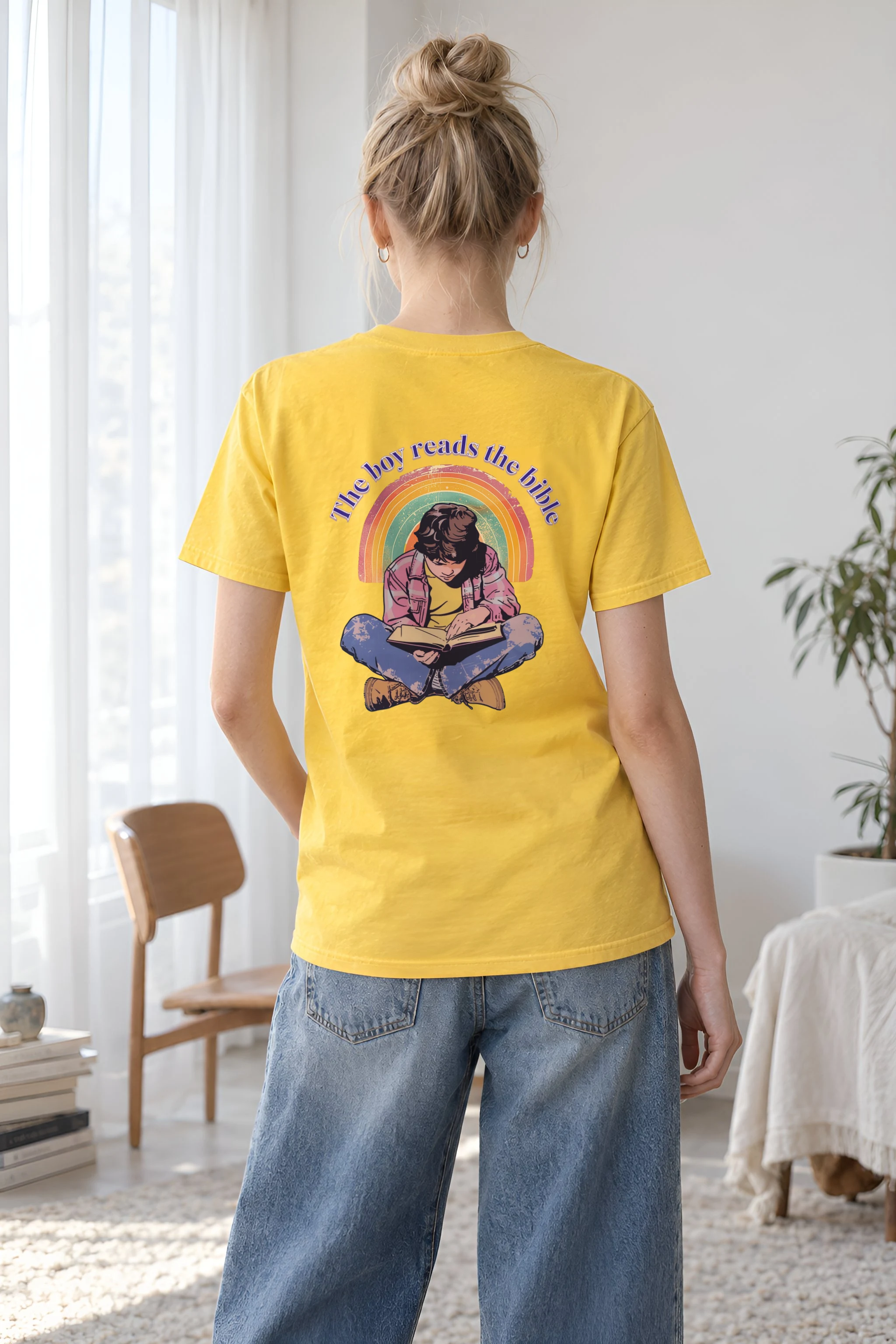 "The Boy Reads The Bible" Heavyweight Unisex Crewneck T-shirt