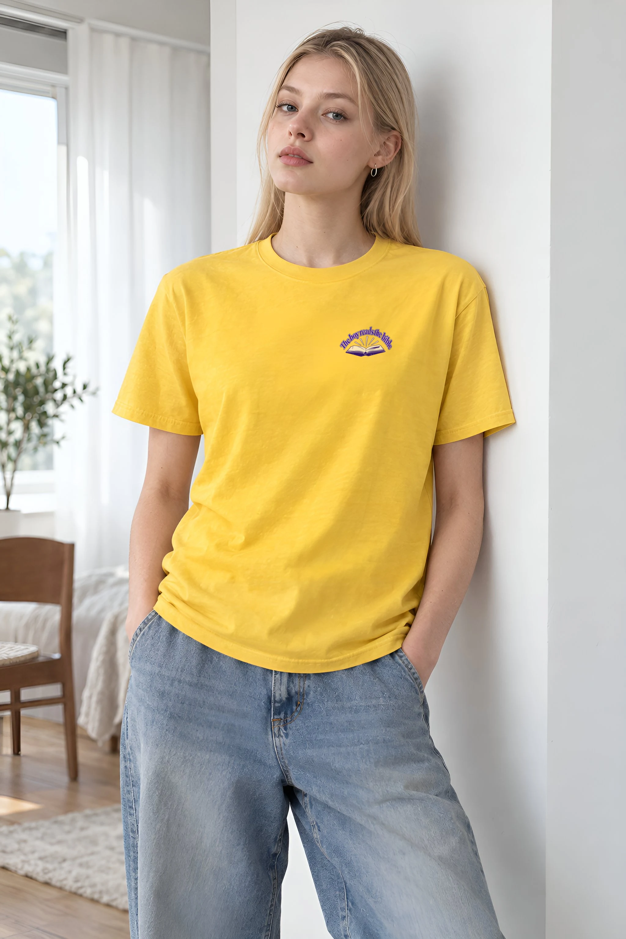 "The Boy Reads The Bible" Heavyweight Unisex Crewneck T-shirt