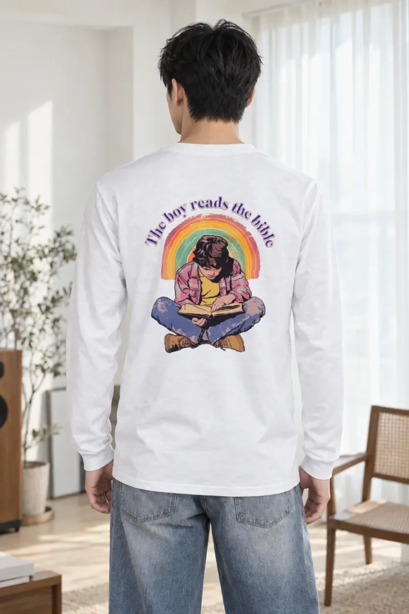 "The Boy Reads The Bible" Unisex Longsleeve T-shirt