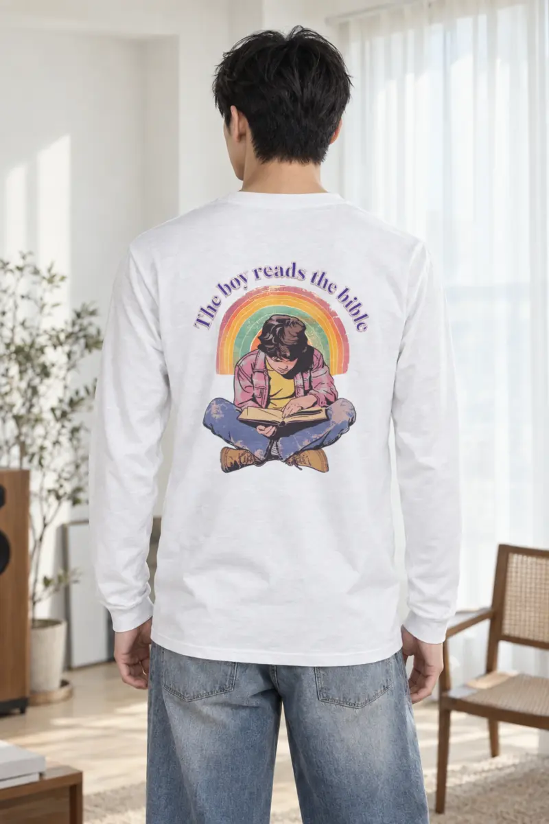 "The Boy Reads The Bible" Unisex Longsleeve T-shirt