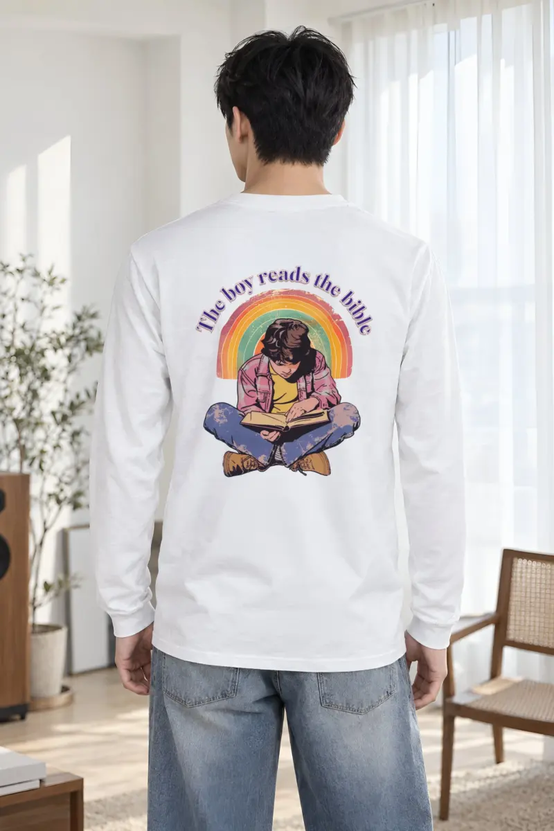 "The Boy Reads The Bible" Unisex Longsleeve T-shirt