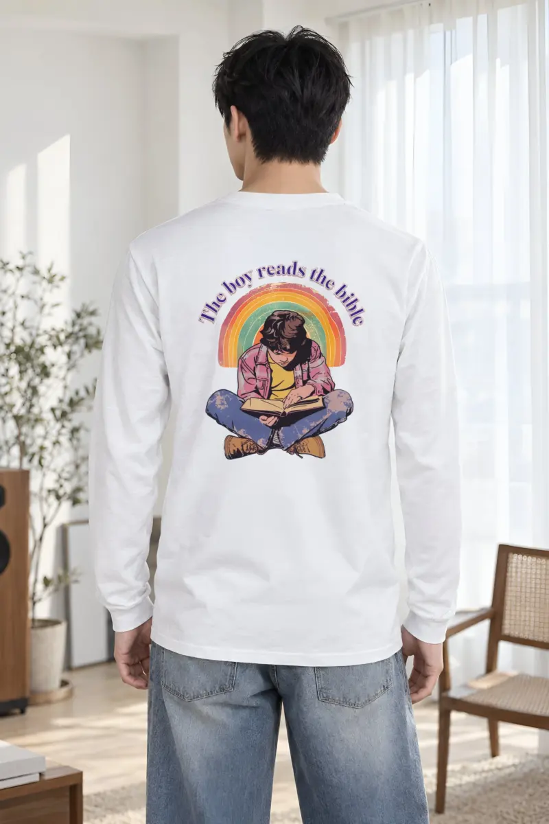 "The Boy Reads The Bible" Unisex Longsleeve T-shirt