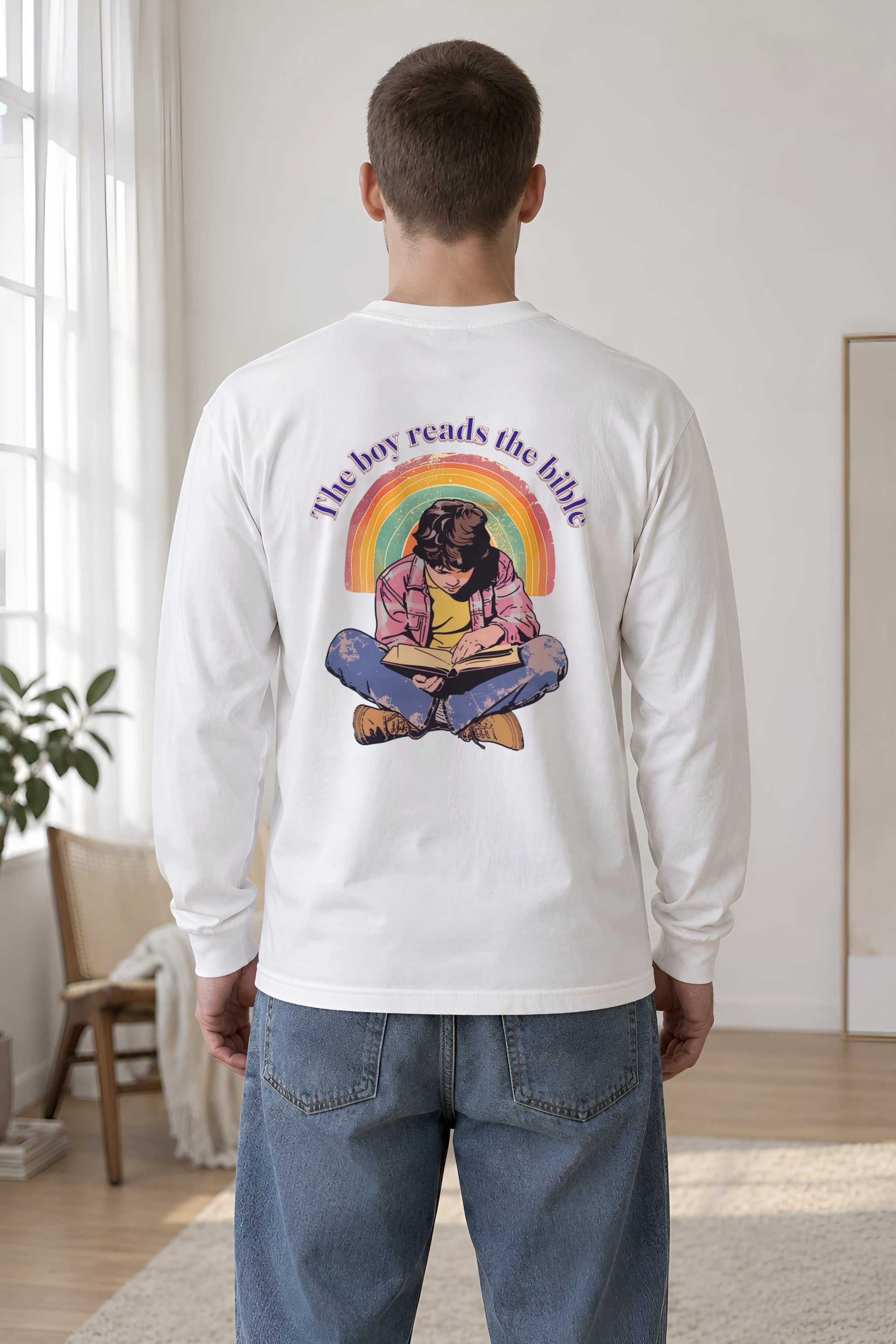 "The Boy Reads The Bible" Unisex Longsleeve T-shirt