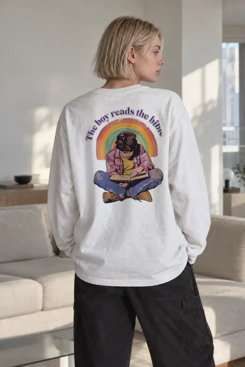 "The Boy Reads The Bible" Unisex Longsleeve T-shirt