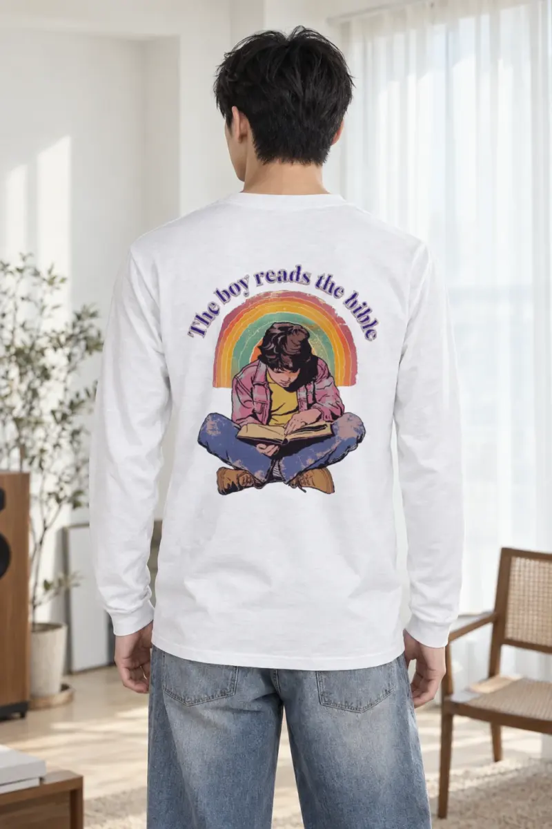 "The Boy Reads The Bible" Unisex Longsleeve T-shirt