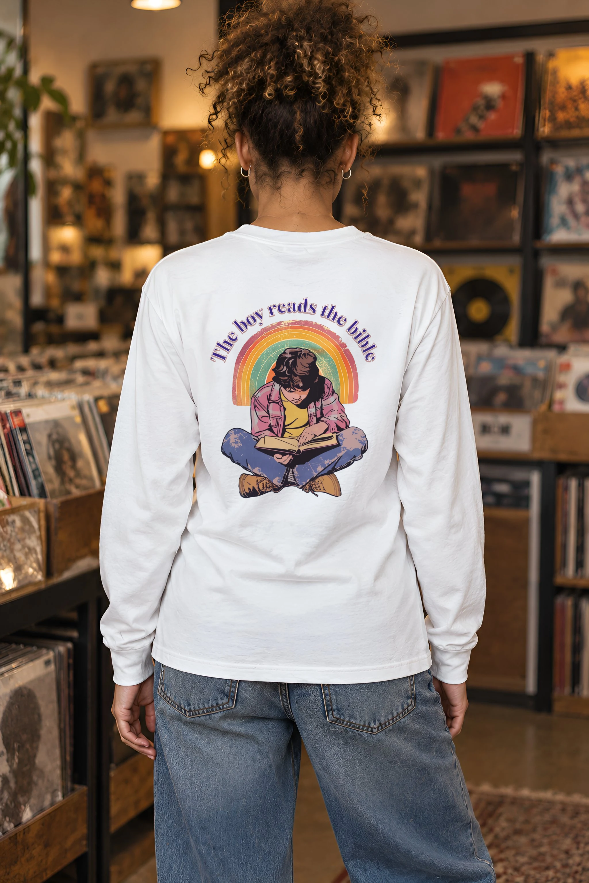 "The Boy Reads The Bible" Unisex Longsleeve T-shirt