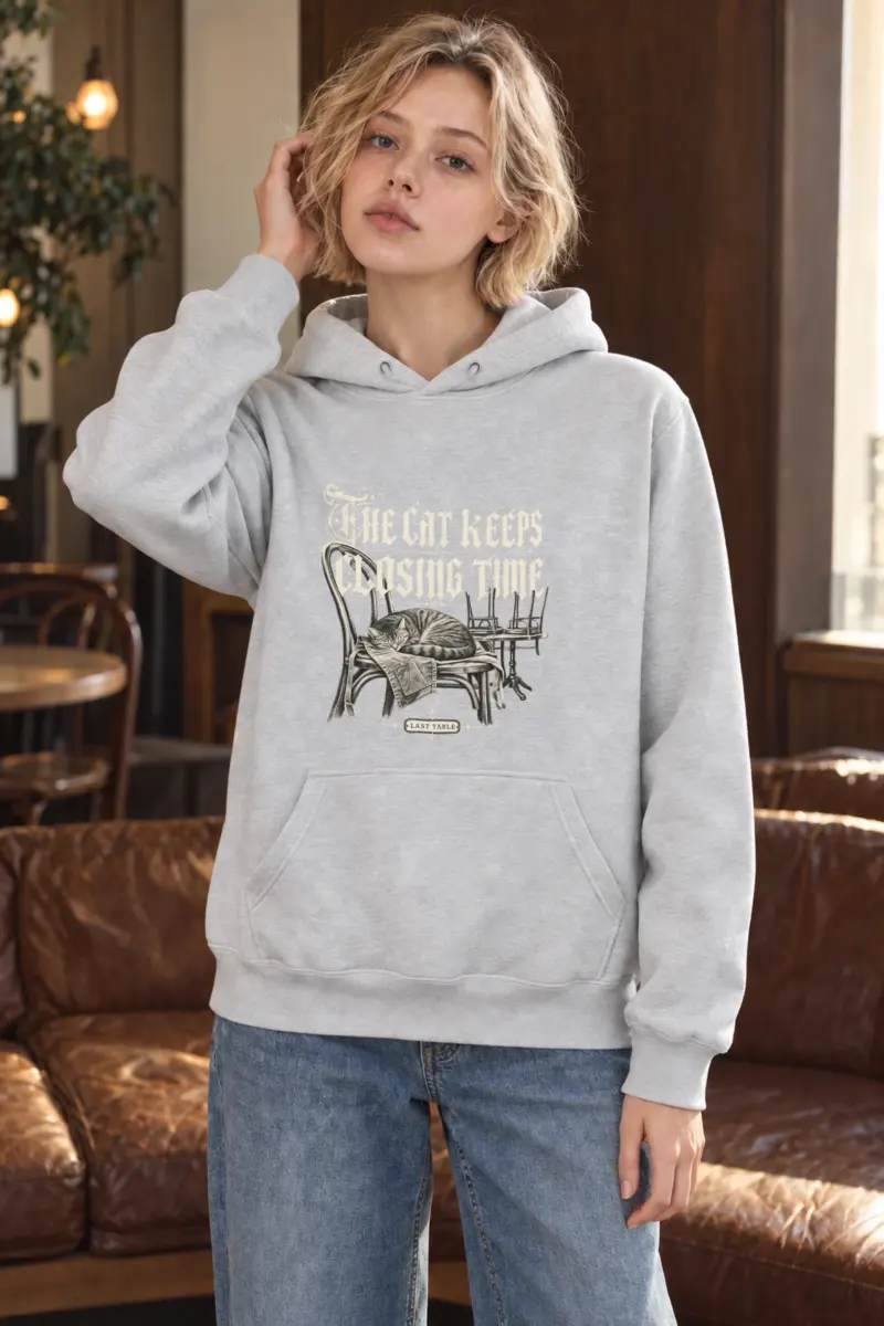"The Cat Keeps Closing Time" Heavy Blend Unisex Pullover Hoodie