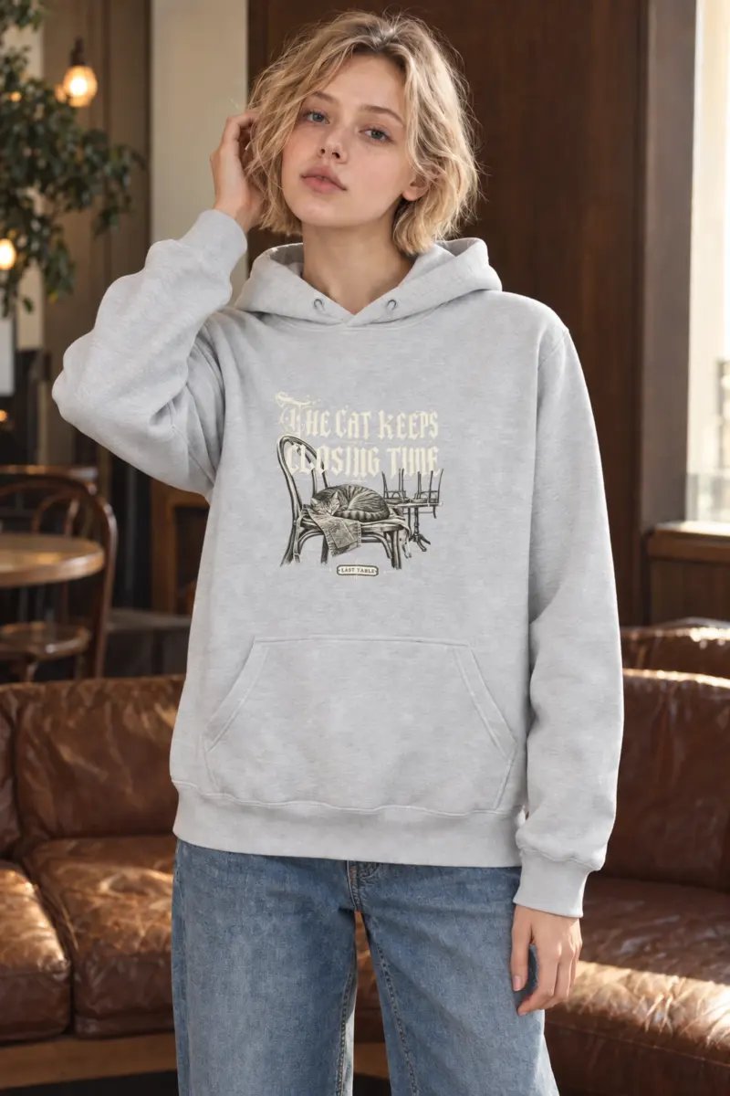 "The Cat Keeps Closing Time" Heavy Blend Unisex Pullover Hoodie