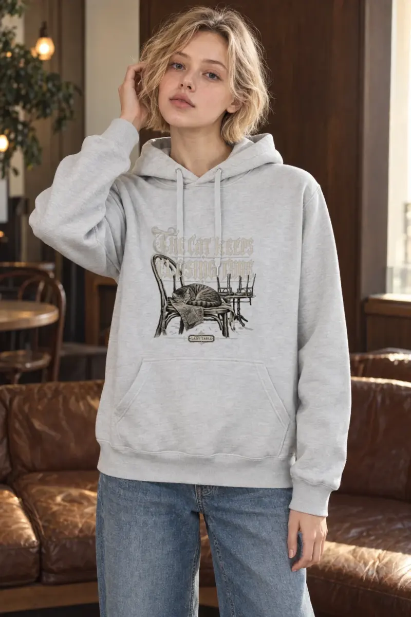 “The Cat Keeps Closing Time” Heavy Blend Unisex Pullover Hoodie