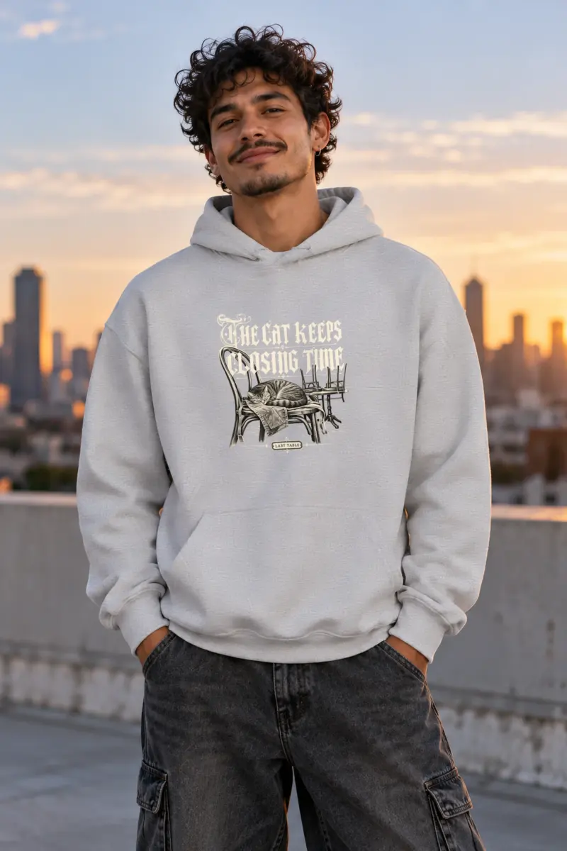 "The Cat Keeps Closing Time" Heavy Blend Unisex Pullover Hoodie