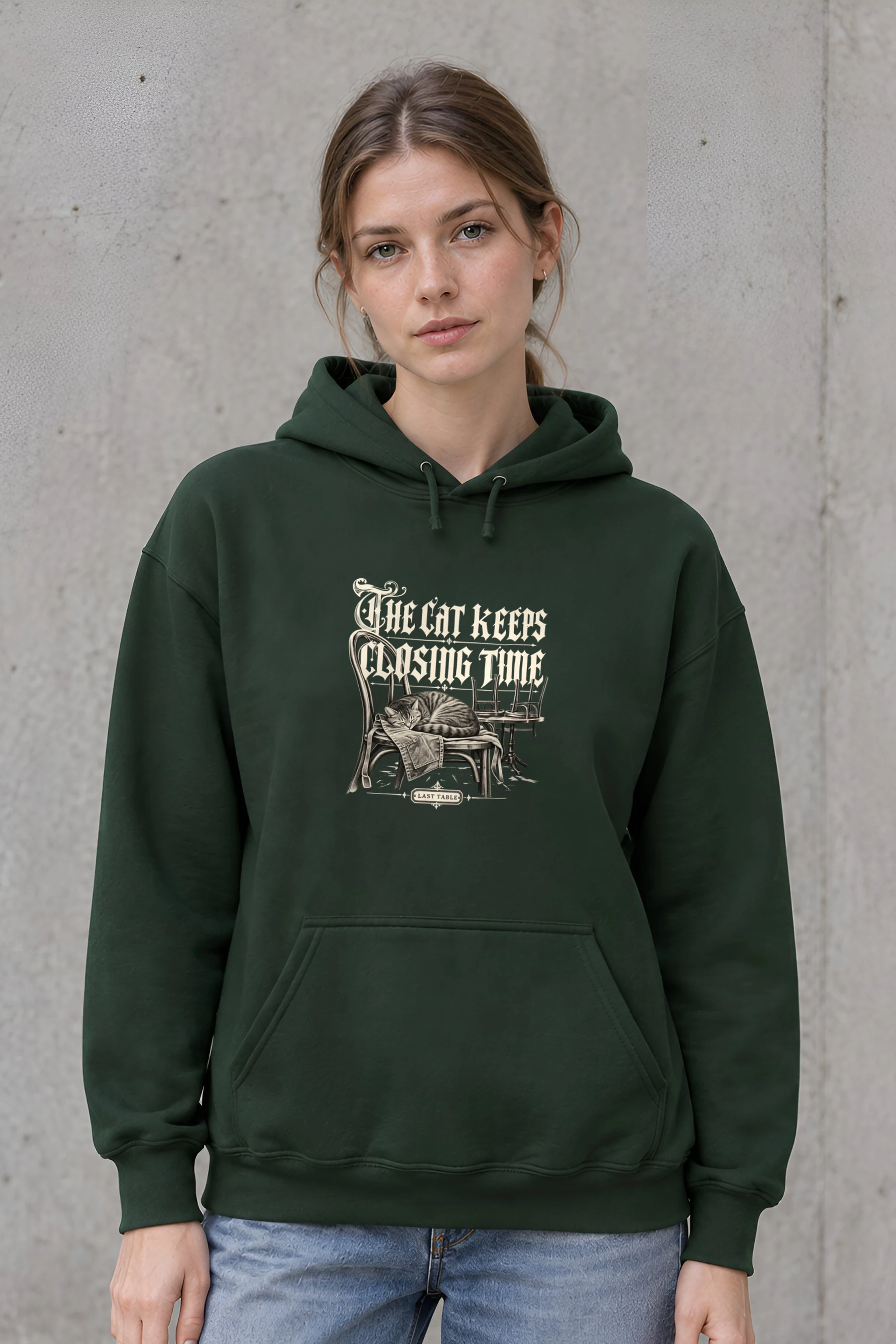 "The Cat Keeps Closing Time" Heavy Blend Unisex Pullover Hoodie