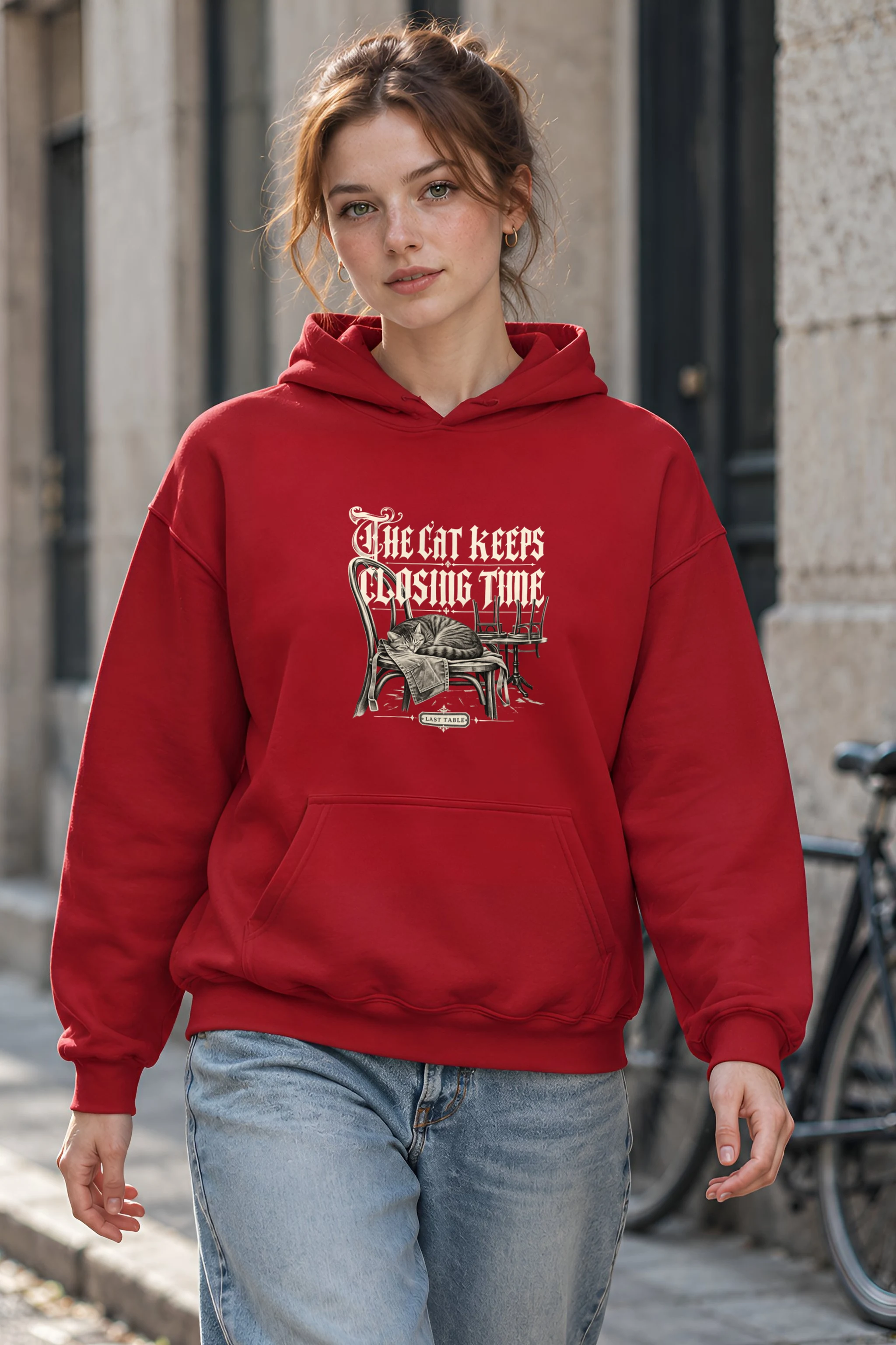 "The Cat Keeps Closing Time" Heavy Blend Unisex Pullover Hoodie