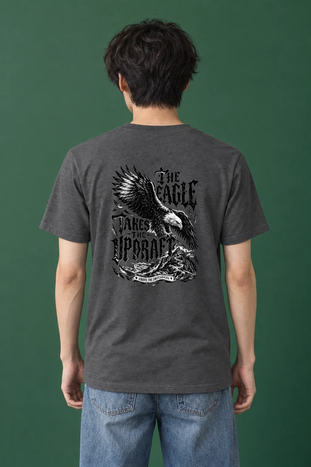 "The Eagle Takes the Updraft" Heavyweight Unisex Crewneck T-shirt