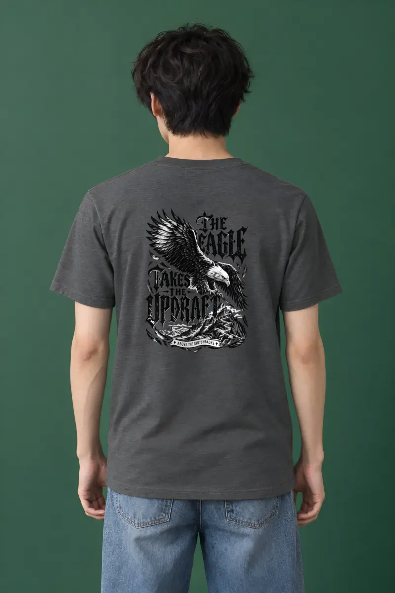 "The Eagle Takes the Updraft" Heavyweight Unisex Crewneck T-shirt
