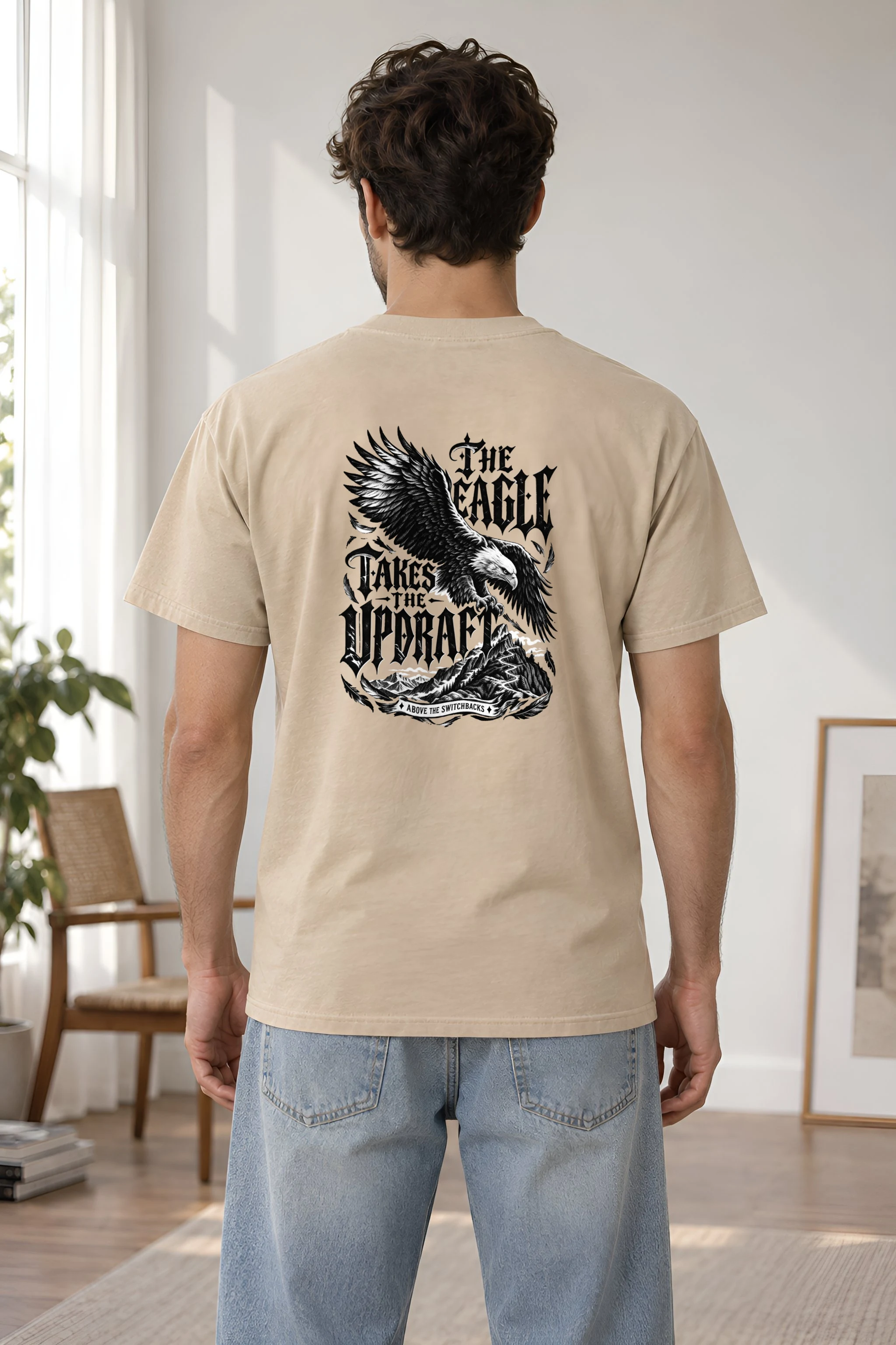 "The Eagle Takes the Updraft" Heavyweight Unisex Crewneck T-shirt