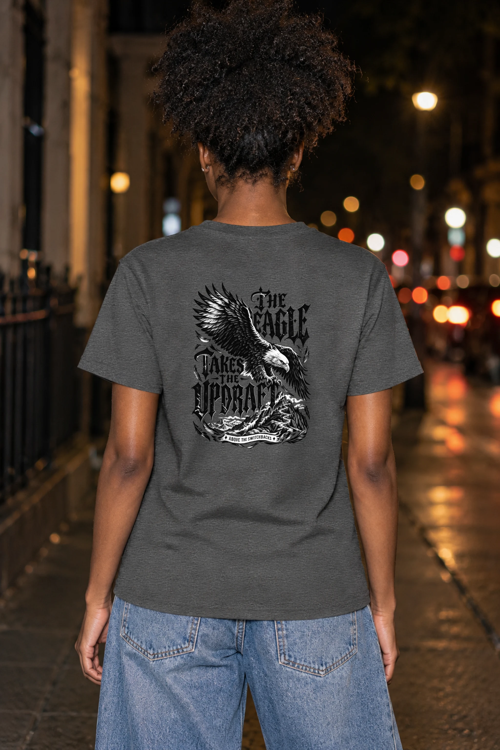 "The Eagle Takes the Updraft" Heavyweight Unisex Crewneck T-shirt