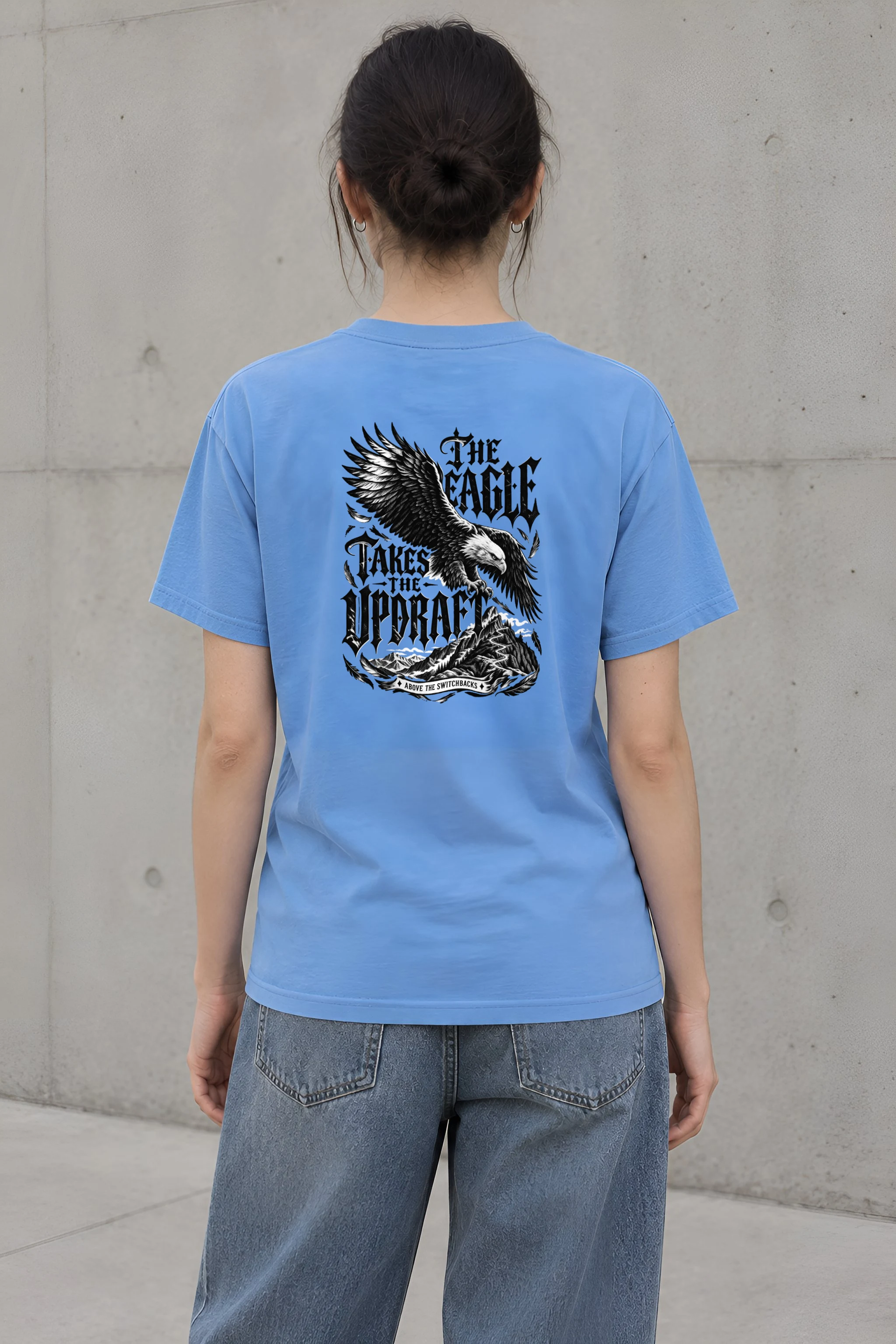 "The Eagle Takes the Updraft" Heavyweight Unisex Crewneck T-shirt