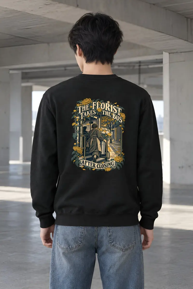 "The Florist Takes the Bus" Heavy Blend Unisex Crewneck Sweatshirt