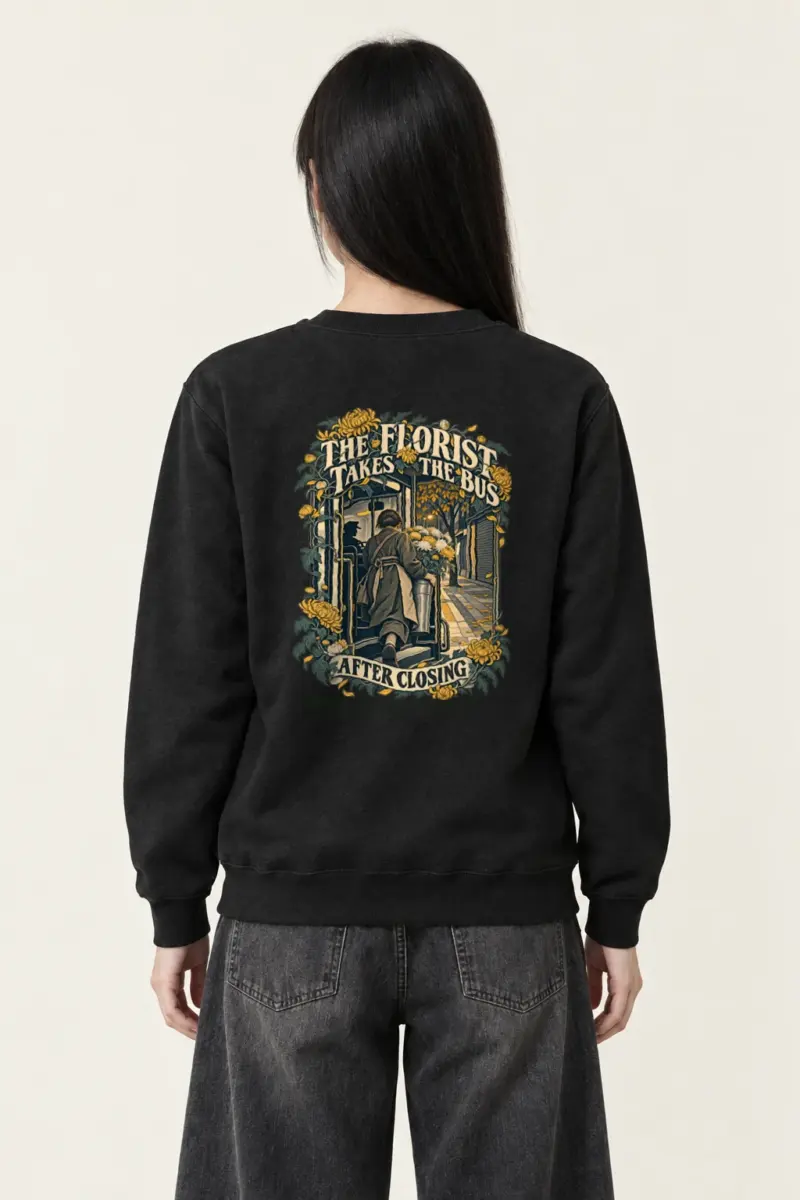 “The Florist Takes the Bus” Heavy Blend Unisex Crewneck Sweatshirt