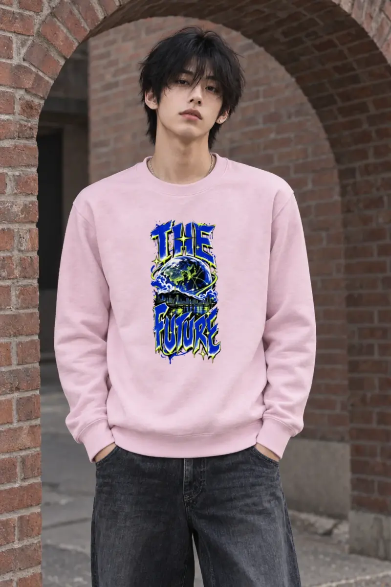 "Blue Yellow Future Graphic" Heavy Blend Unisex Crewneck Sweatshirt