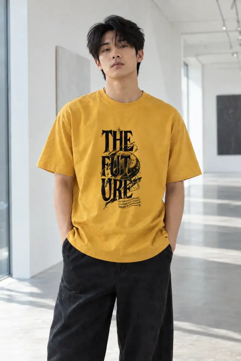 "The Future Orbit" Heavyweight Unisex Crewneck T-shirt | Gildan 5000