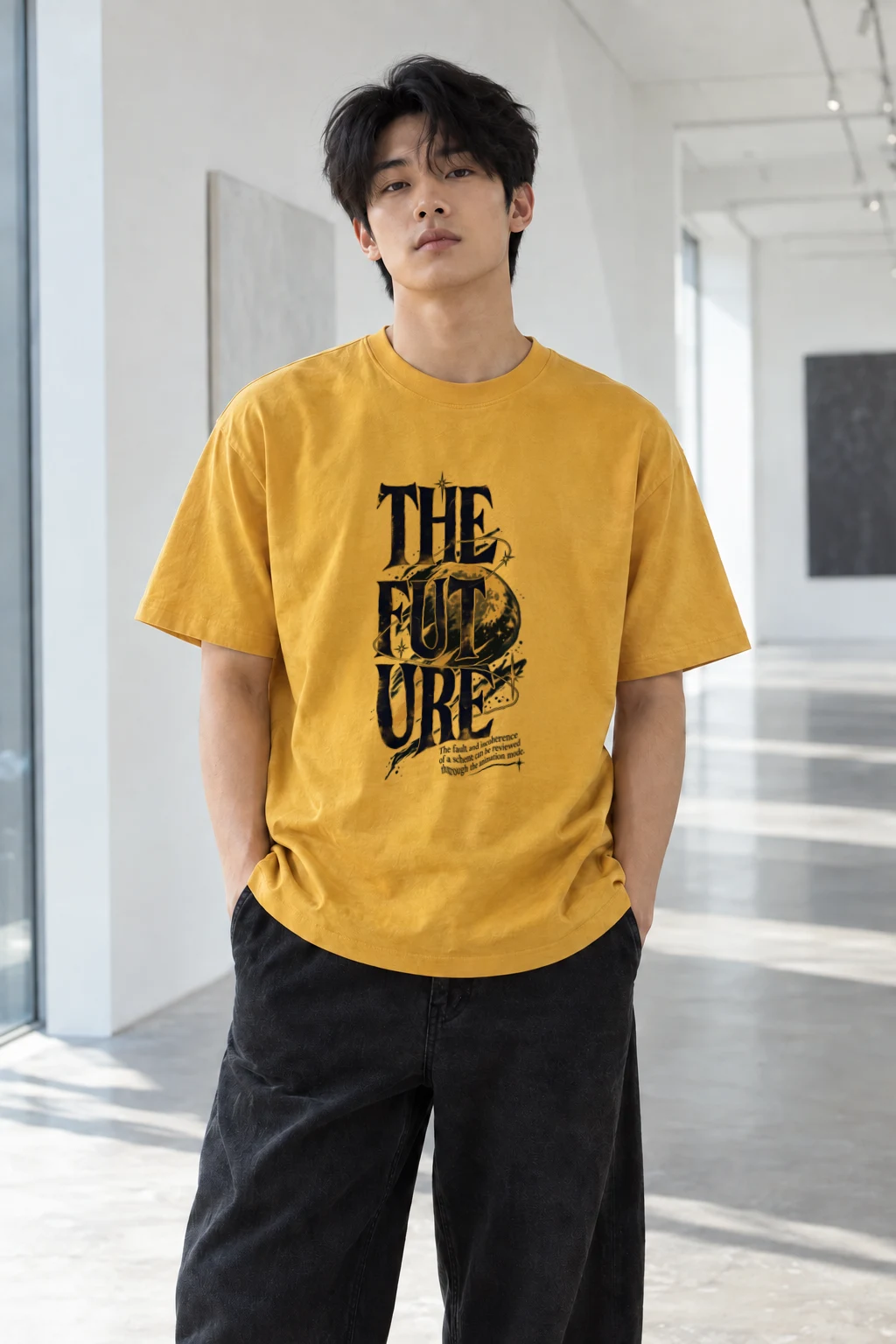 "The Future Orbit" Heavyweight Unisex Crewneck T-shirt | Gildan 5000