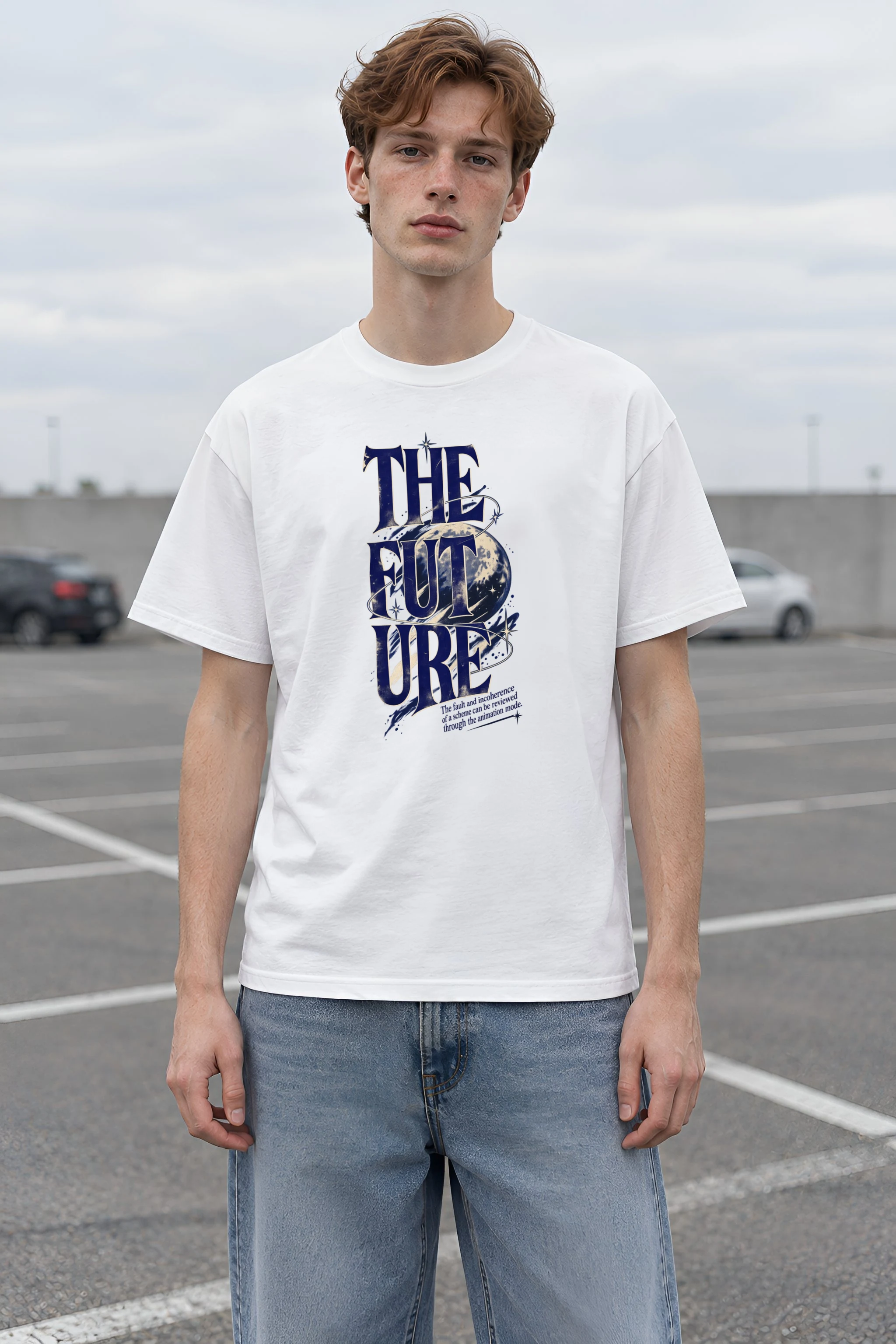 "The Future Orbit" Heavyweight Unisex Crewneck T-shirt