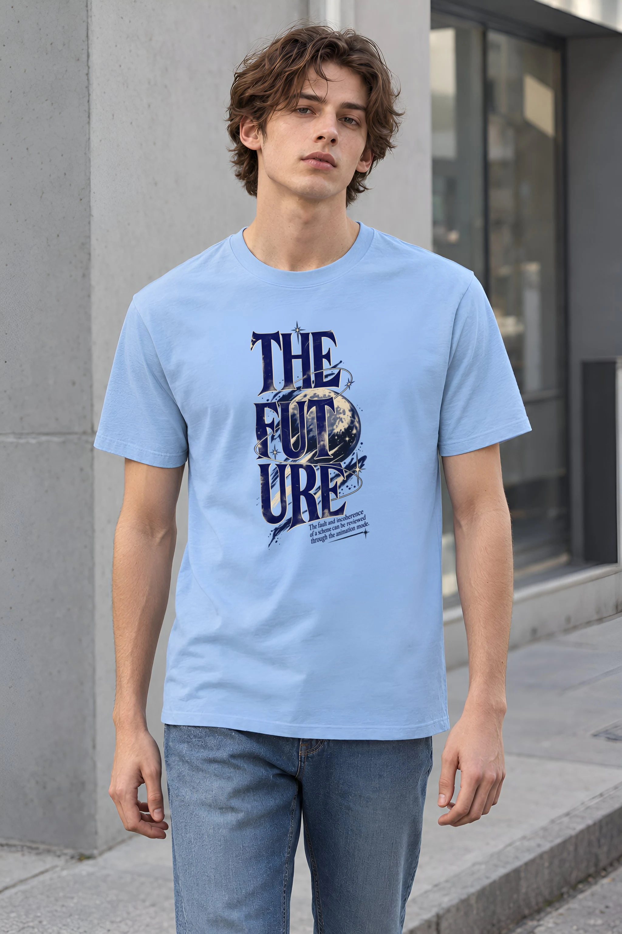 "The Future Orbit" Heavyweight Unisex Crewneck T-shirt