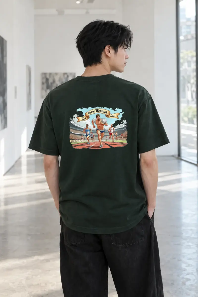 “The Great Medieval Run” Heavyweight Unisex Crewneck T-shirt | Gildan 5000