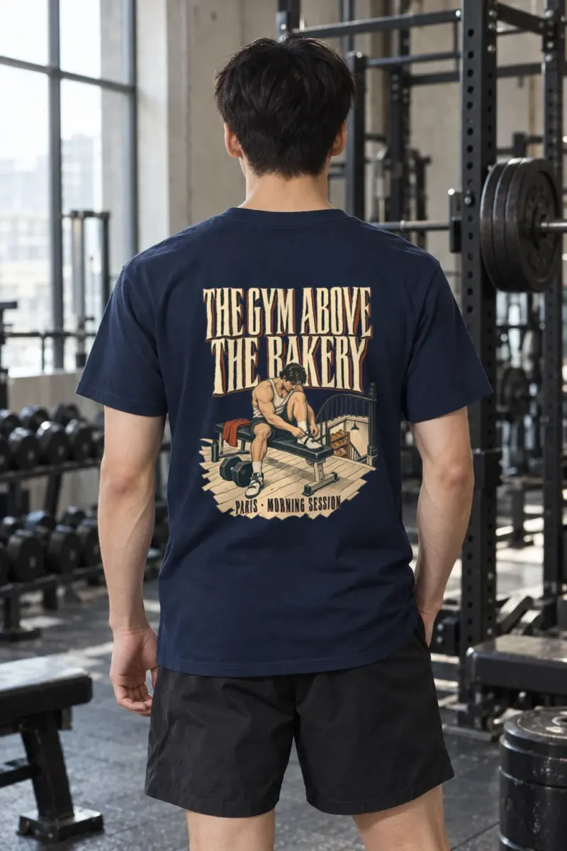 “The Gym Above the Bakery” Heavyweight Unisex Crewneck T-shirt