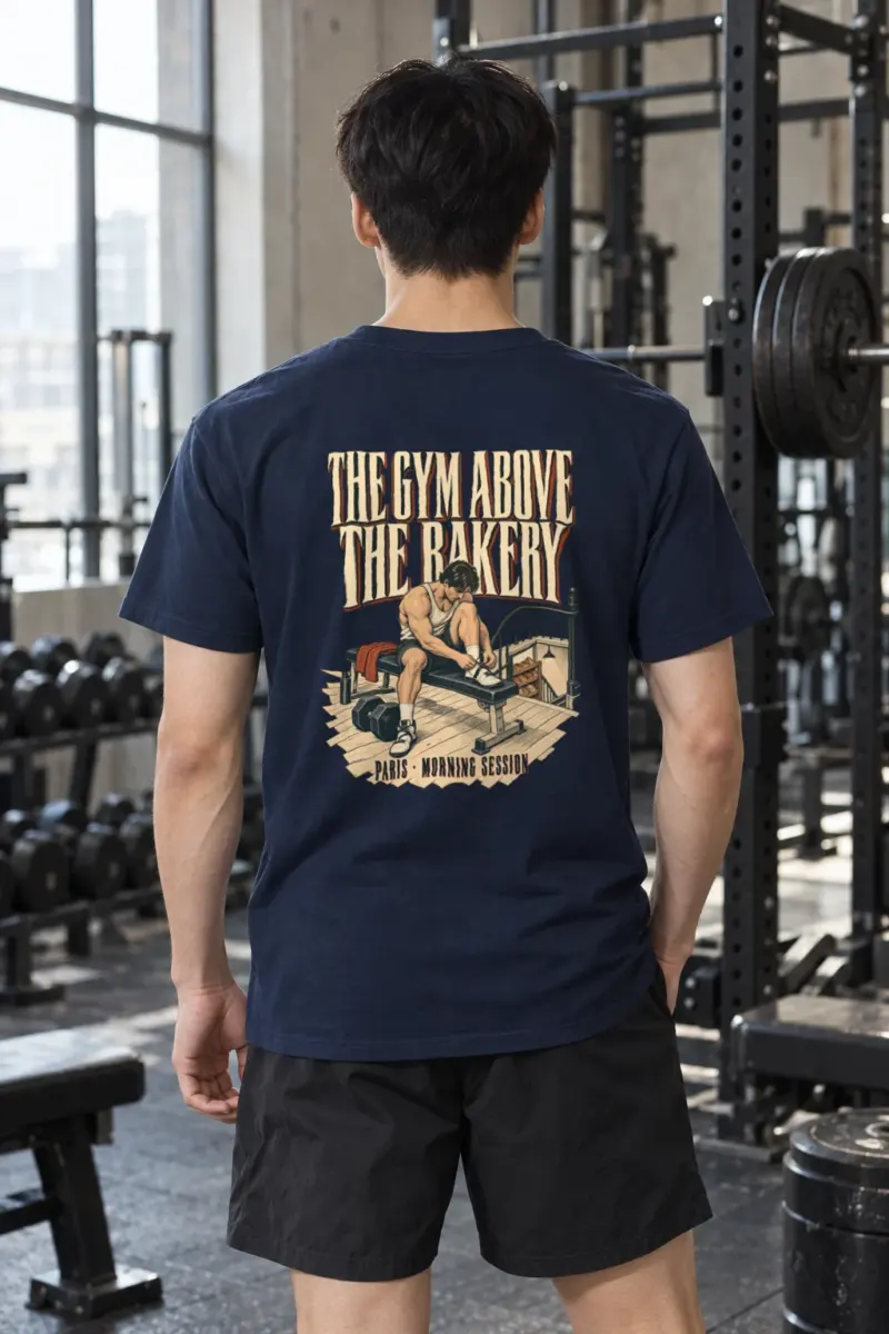 "The Gym Above the Bakery" Heavyweight Unisex Crewneck T-shirt