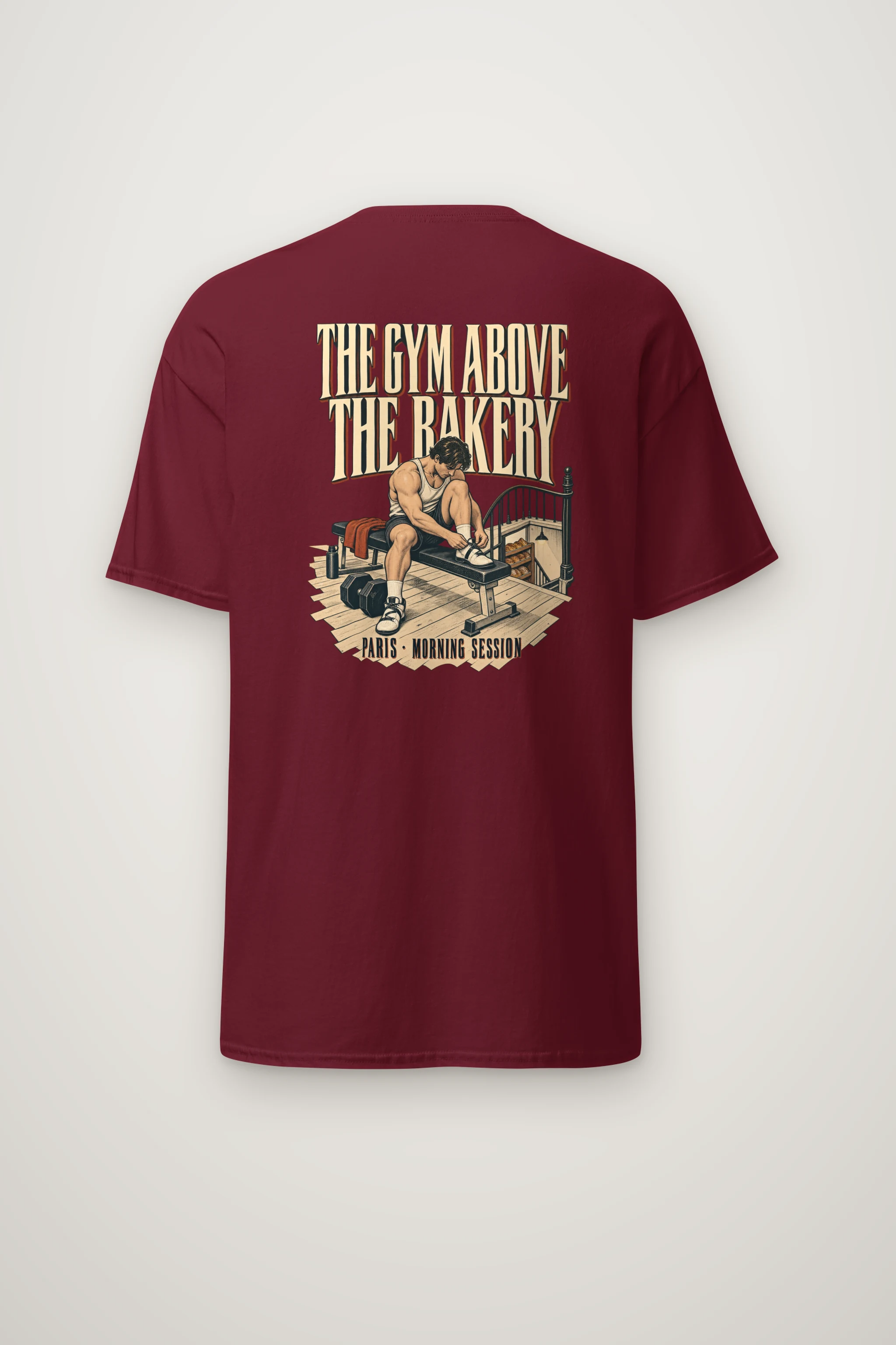 "The Gym Above the Bakery" Heavyweight Unisex Crewneck T-shirt