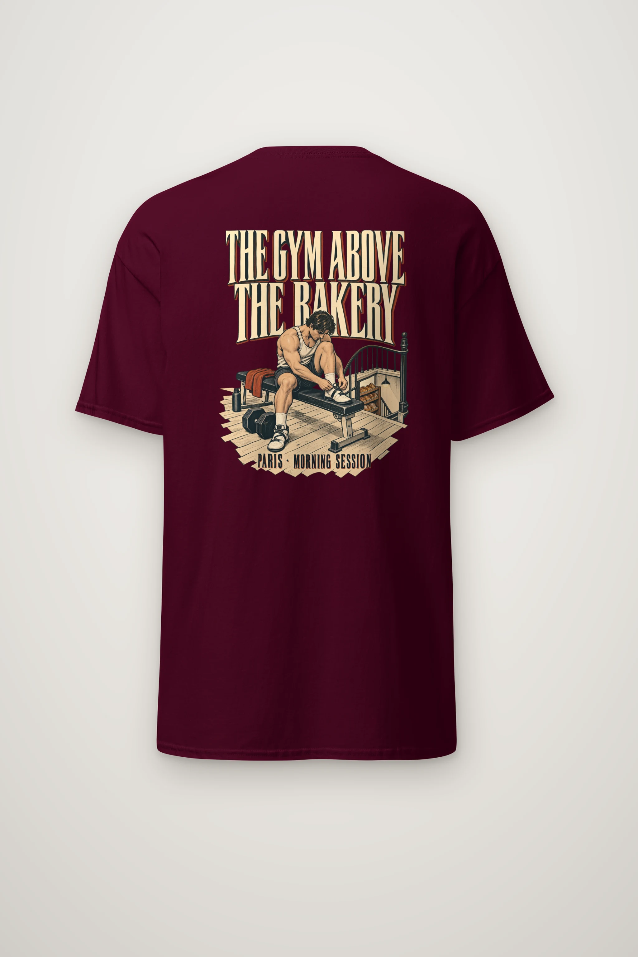 "The Gym Above the Bakery" Heavyweight Unisex Crewneck T-shirt