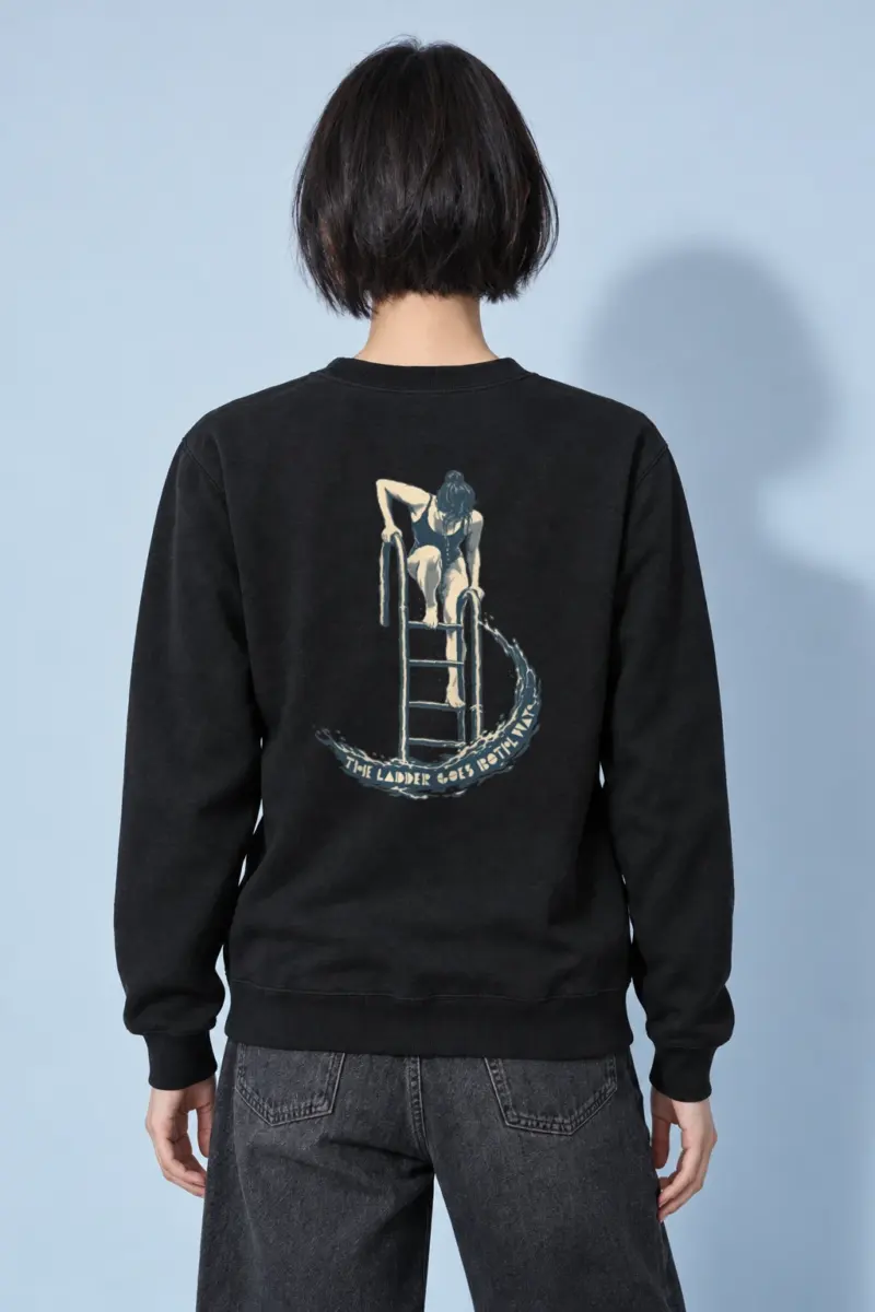 "THE LADDER GOES BOTH WAY" Heavy Blend Unisex Crewneck Sweatshirt