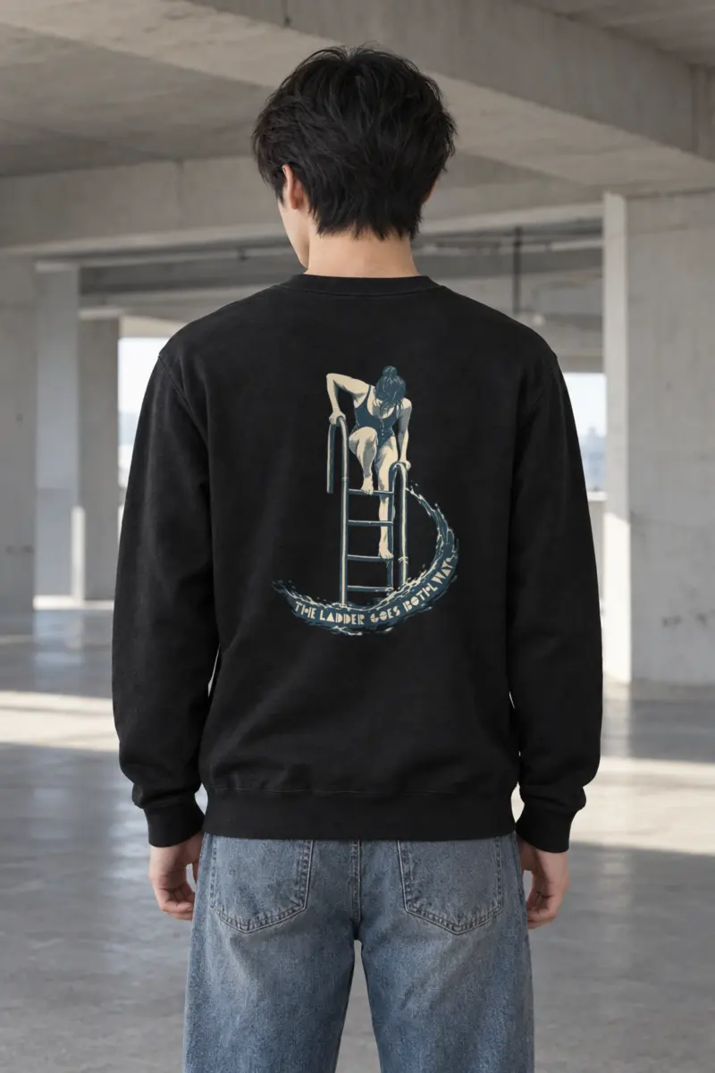 "THE LADDER GOES BOTH WAY" Heavy Blend Unisex Crewneck Sweatshirt