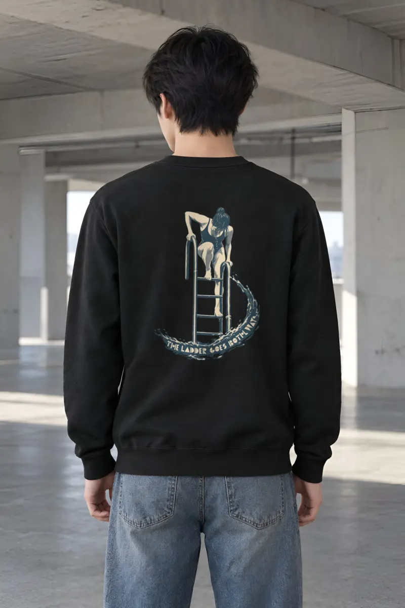 "THE LADDER GOES BOTH WAY" Heavy Blend Unisex Crewneck Sweatshirt
