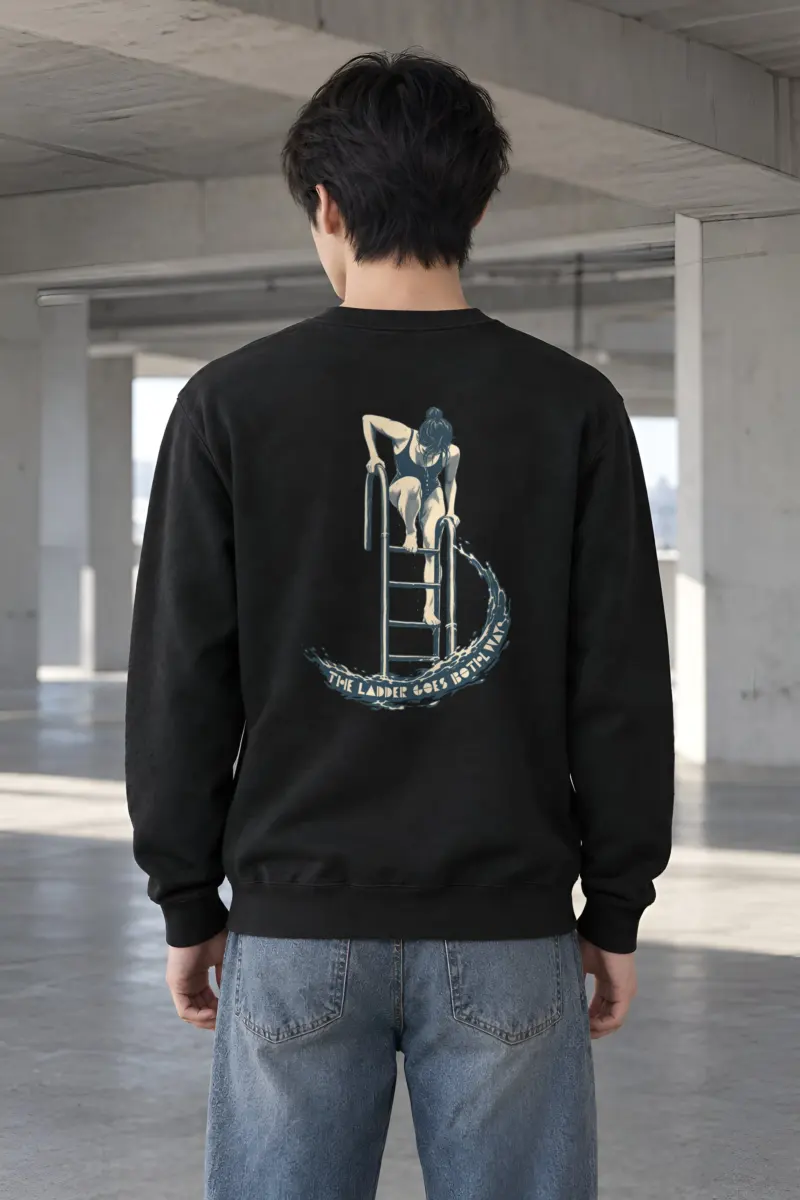 "THE LADDER GOES BOTH WAY" Heavy Blend Unisex Crewneck Sweatshirt