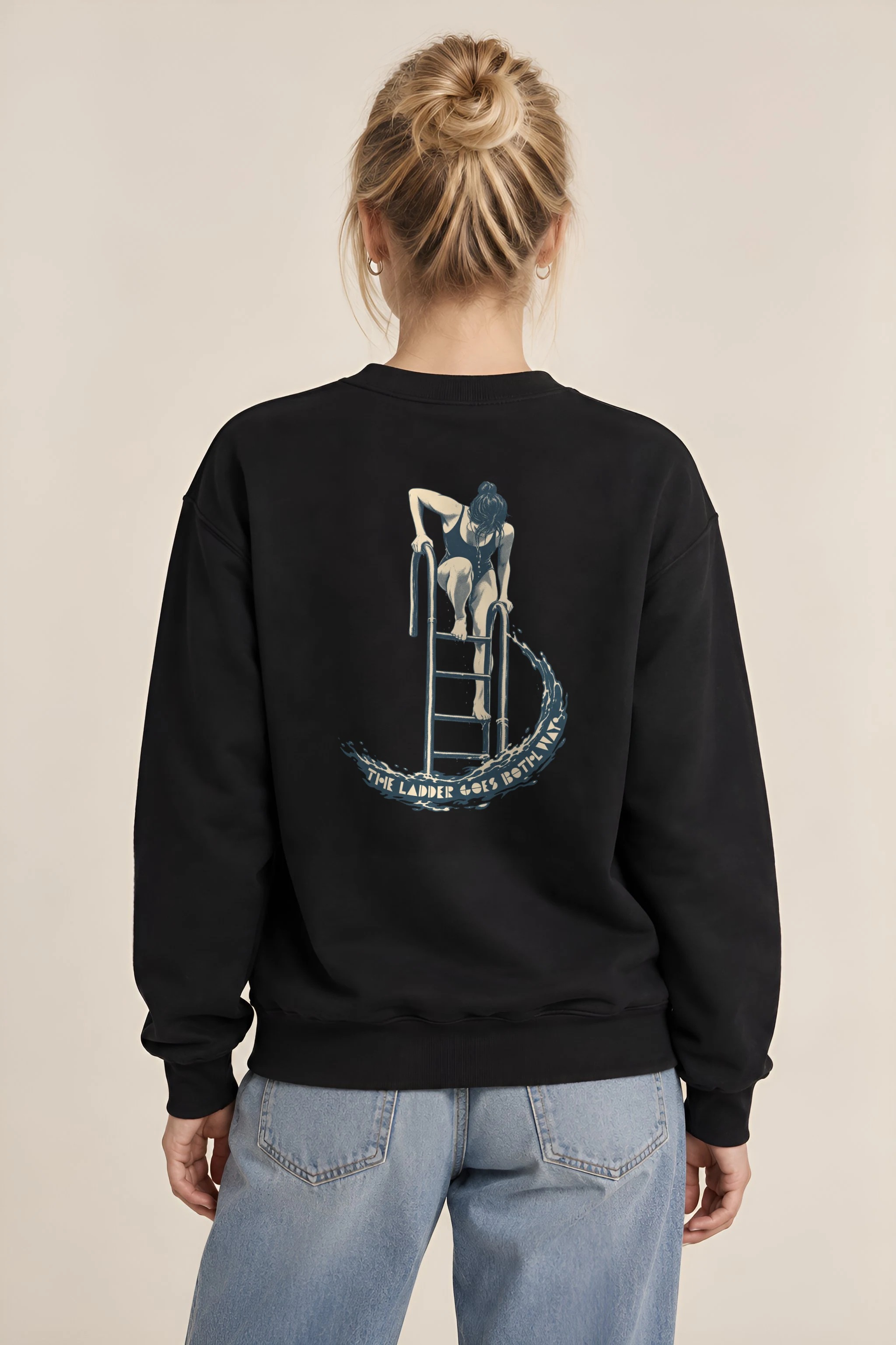 "THE LADDER GOES BOTH WAY" Heavy Blend Unisex Crewneck Sweatshirt