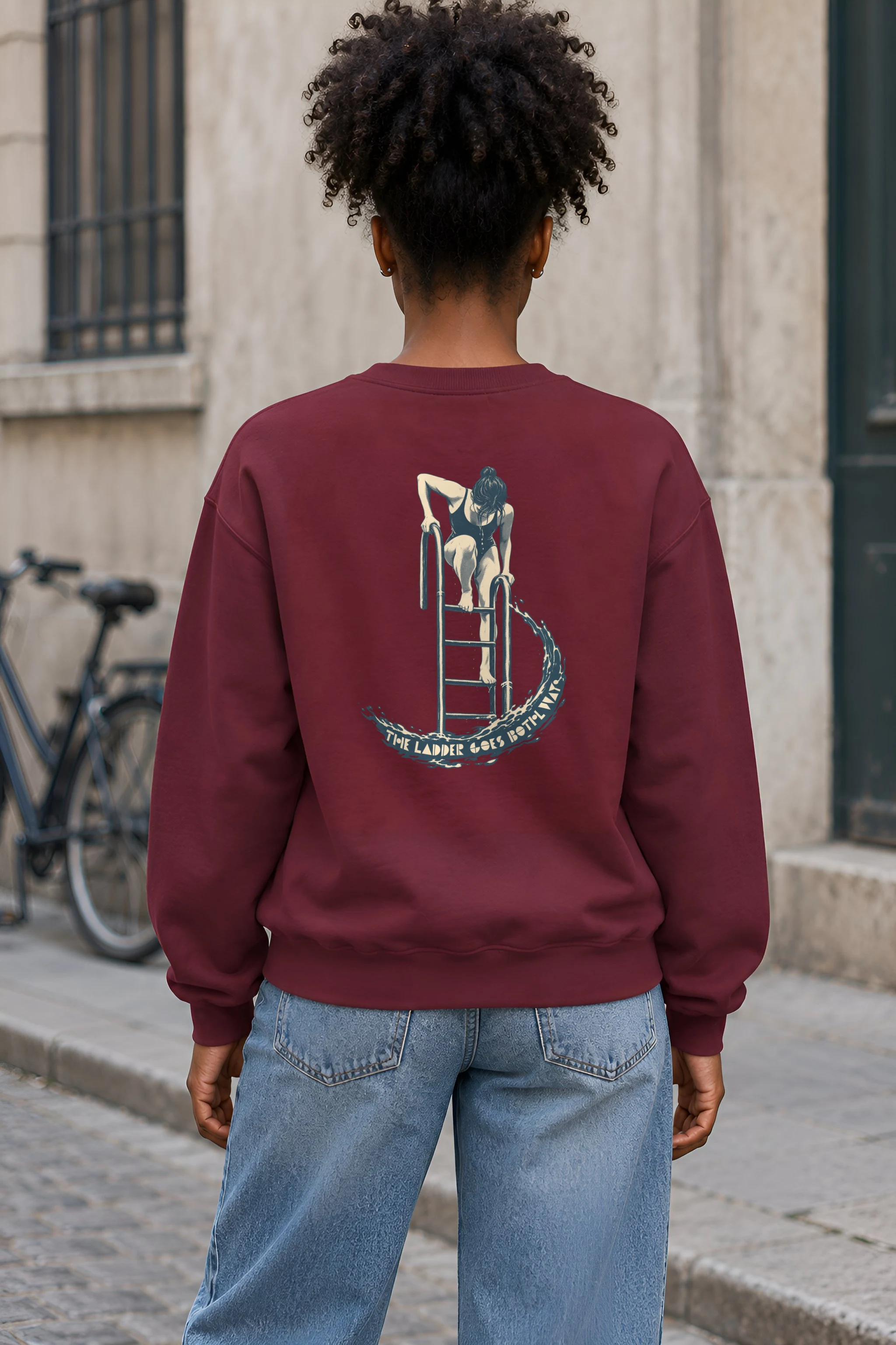 "THE LADDER GOES BOTH WAY" Heavy Blend Unisex Crewneck Sweatshirt
