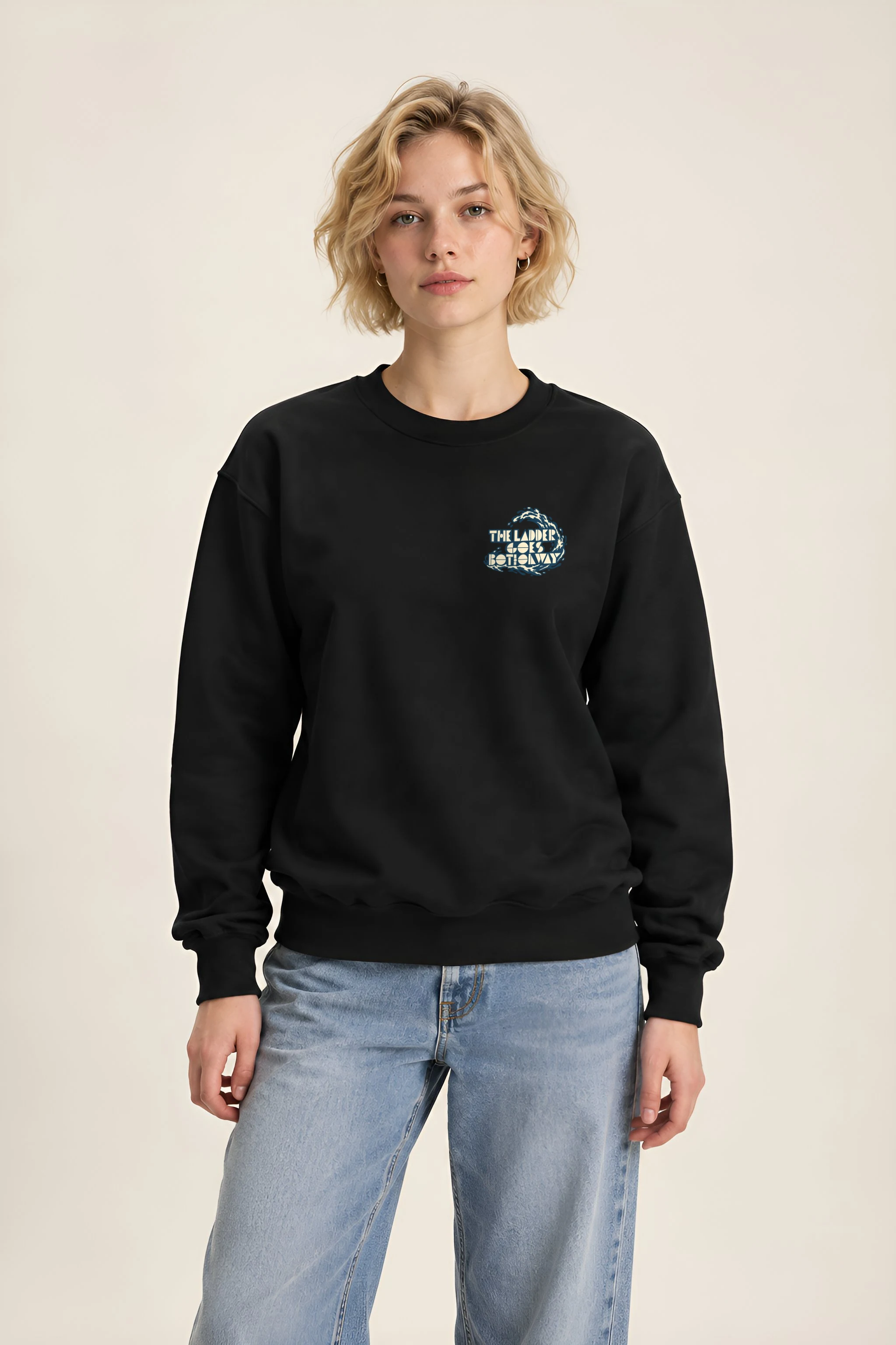 "THE LADDER GOES BOTH WAY" Heavy Blend Unisex Crewneck Sweatshirt