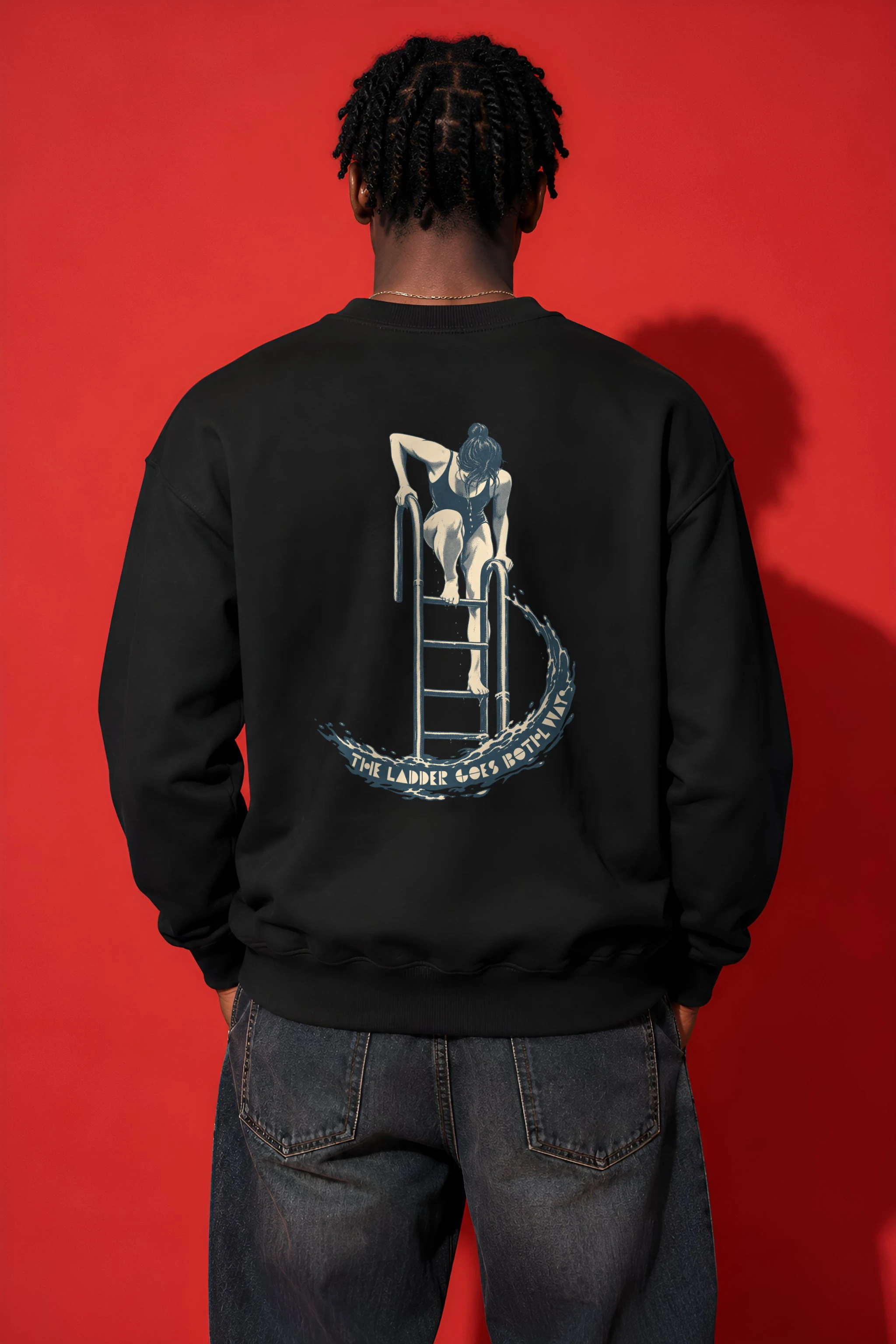 "THE LADDER GOES BOTH WAY" Heavy Blend Unisex Crewneck Sweatshirt