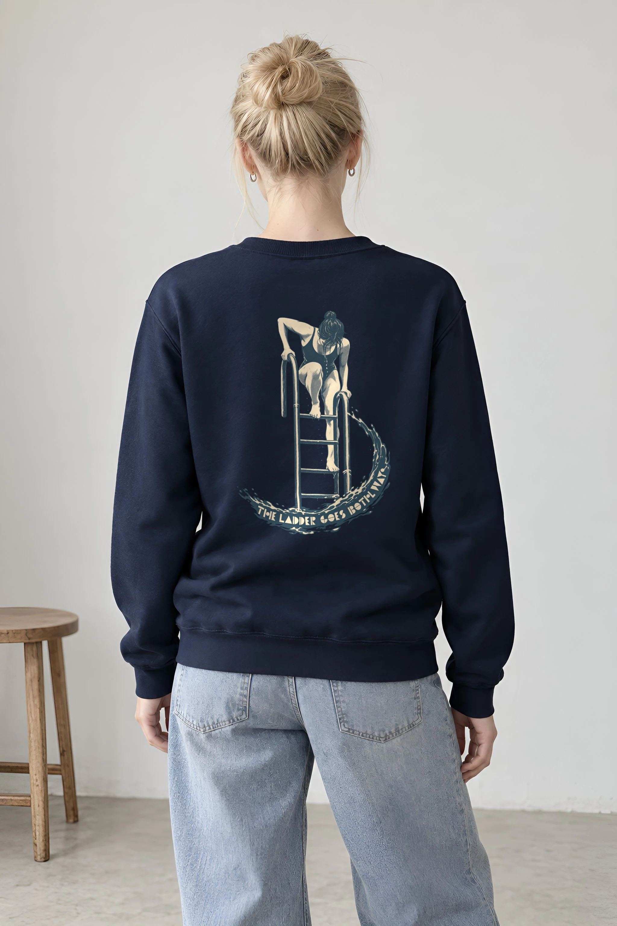 "THE LADDER GOES BOTH WAY" Heavy Blend Unisex Crewneck Sweatshirt