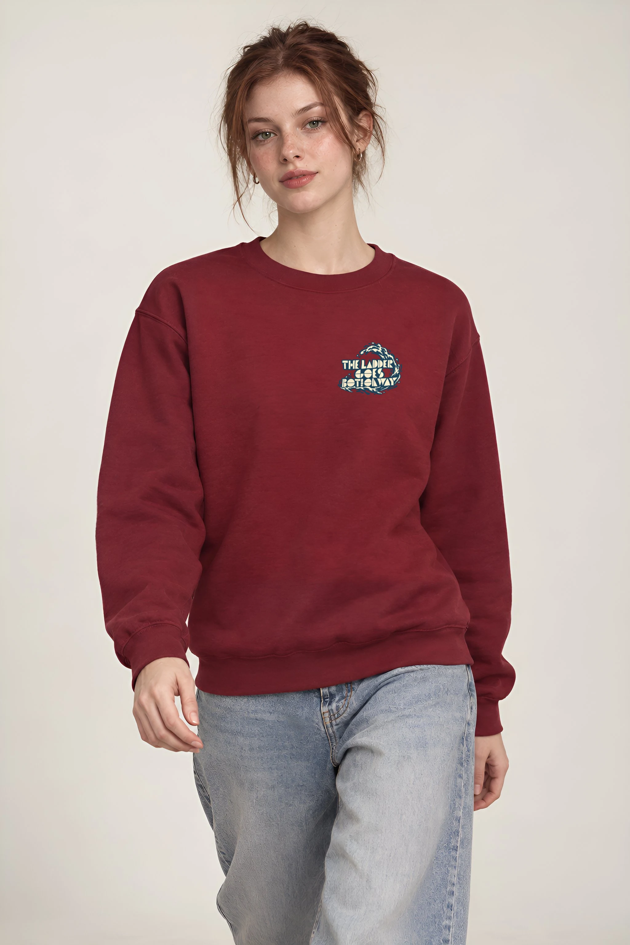 "THE LADDER GOES BOTH WAY" Heavy Blend Unisex Crewneck Sweatshirt