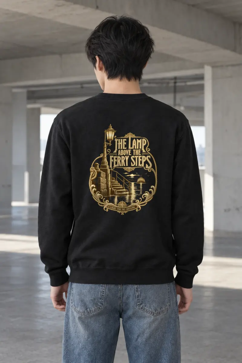 "The Lamp Above the Ferry Steps" Heavy Blend Unisex Crewneck Sweatshirt