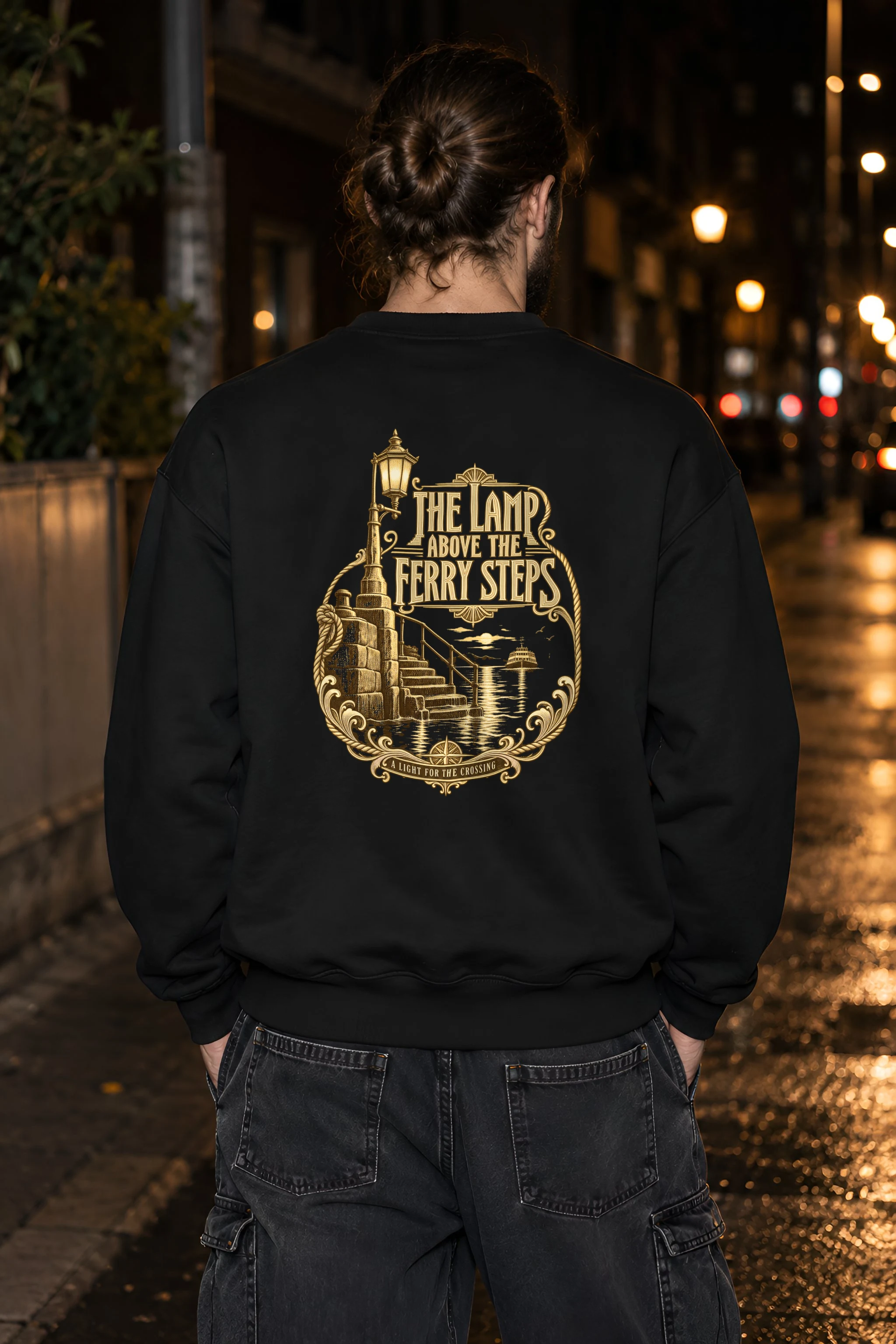"The Lamp Above the Ferry Steps" Heavy Blend Unisex Crewneck Sweatshirt