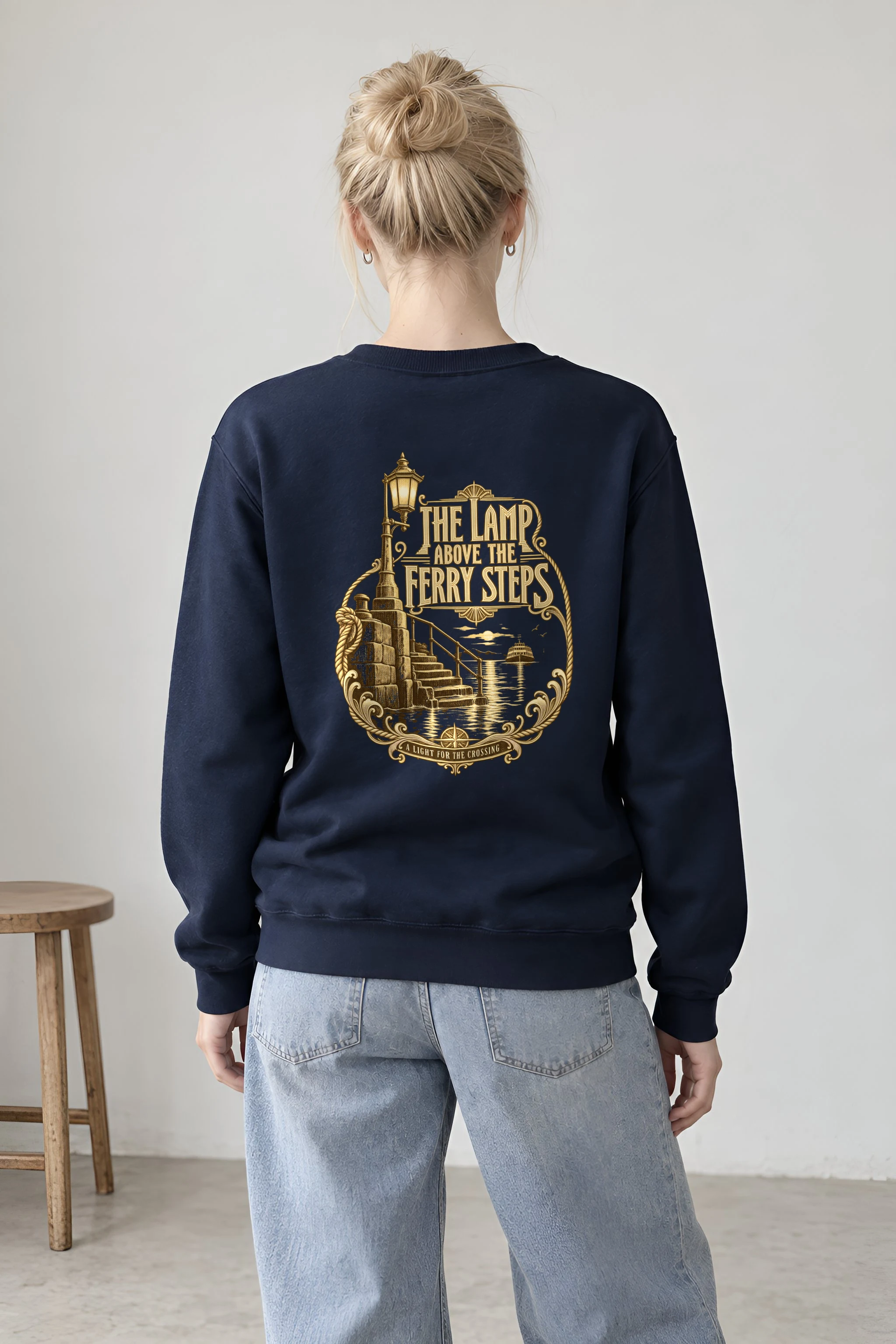 "The Lamp Above the Ferry Steps" Heavy Blend Unisex Crewneck Sweatshirt