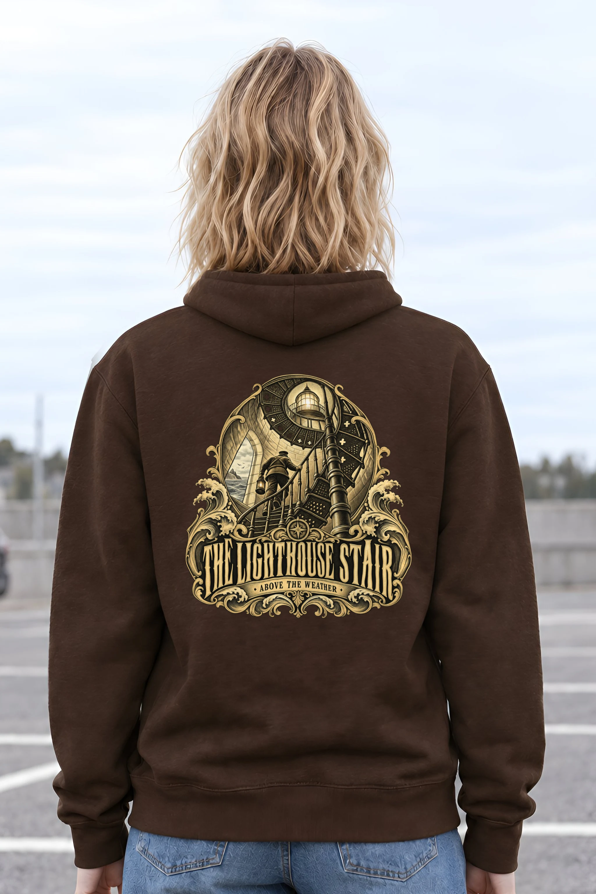 "THE LIGHTHOUSE STAIR" Heavy Blend Unisex Pullover Hoodie