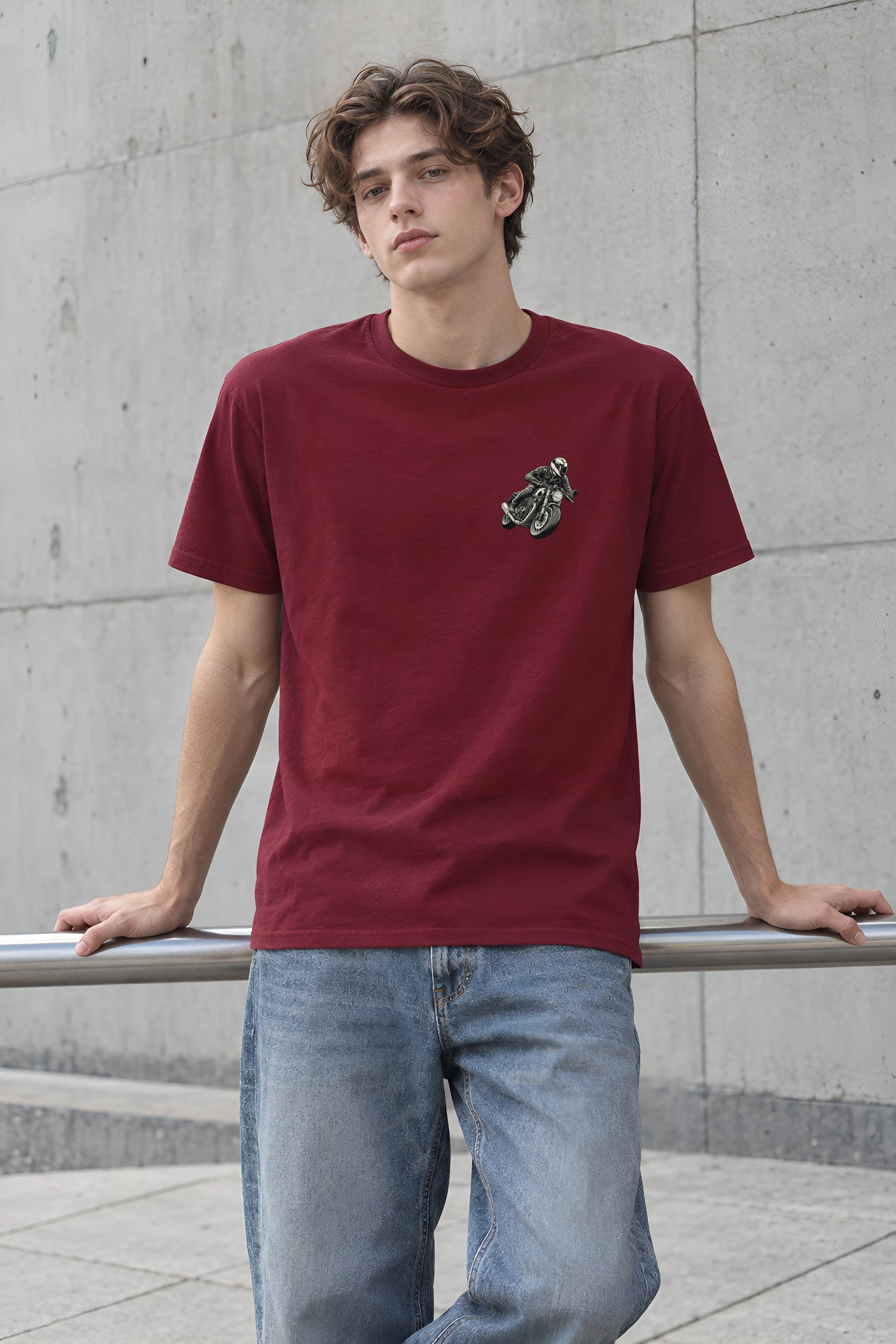 "The Long Curve" Heavyweight Unisex Crewneck T-shirt